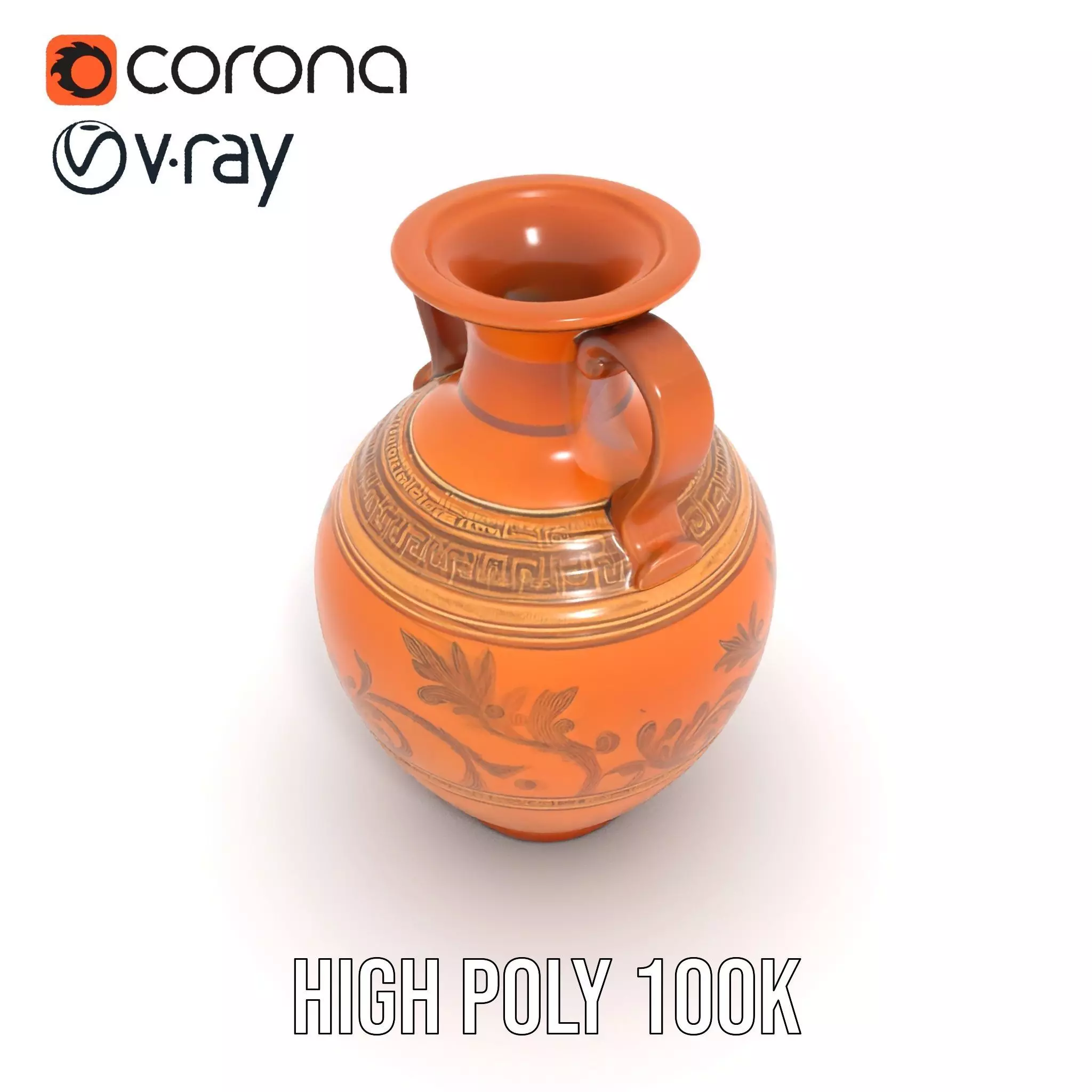 Elegant Terracotta Amphora model pack Low-poly 3D model_28