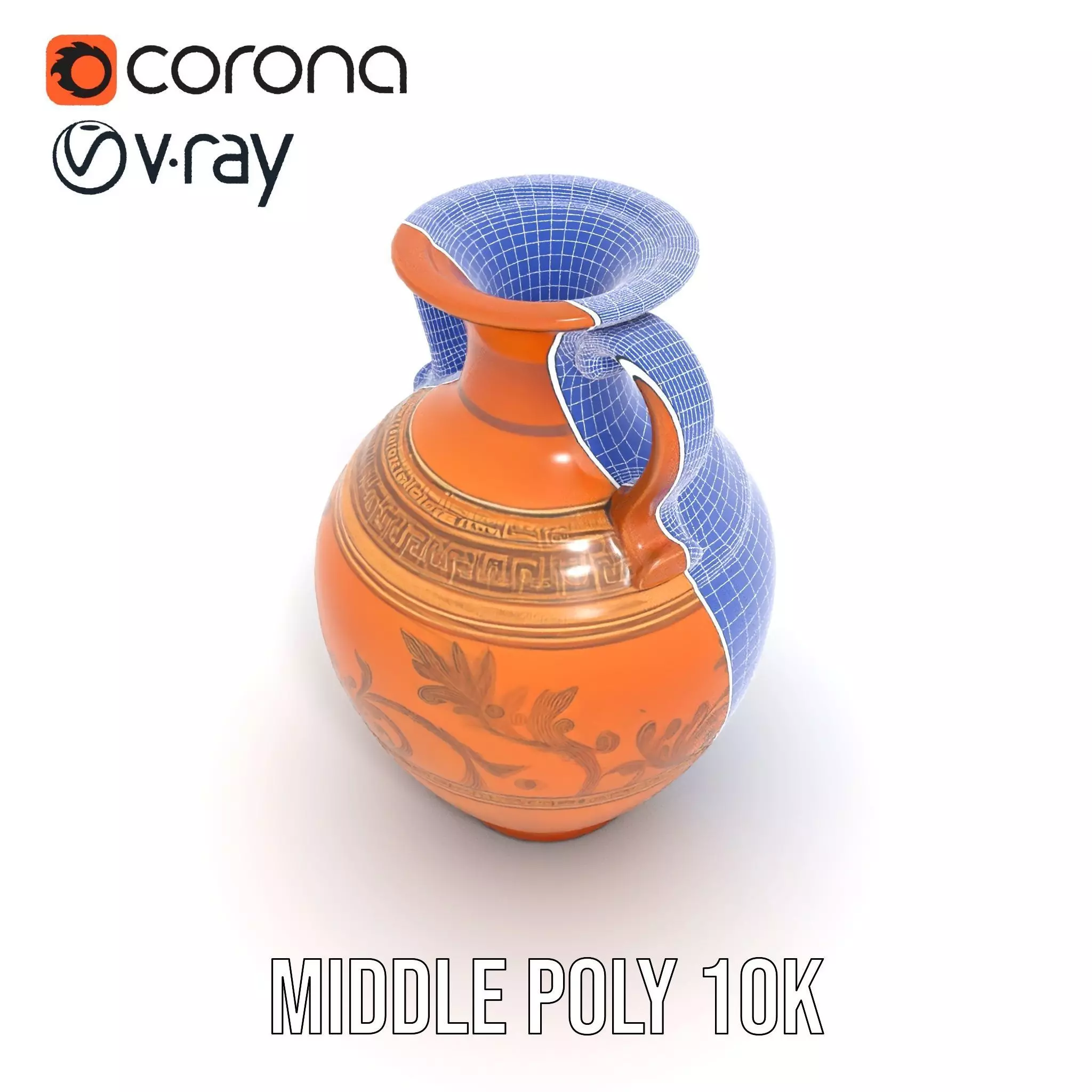 Elegant Terracotta Amphora model pack Low-poly 3D model_26