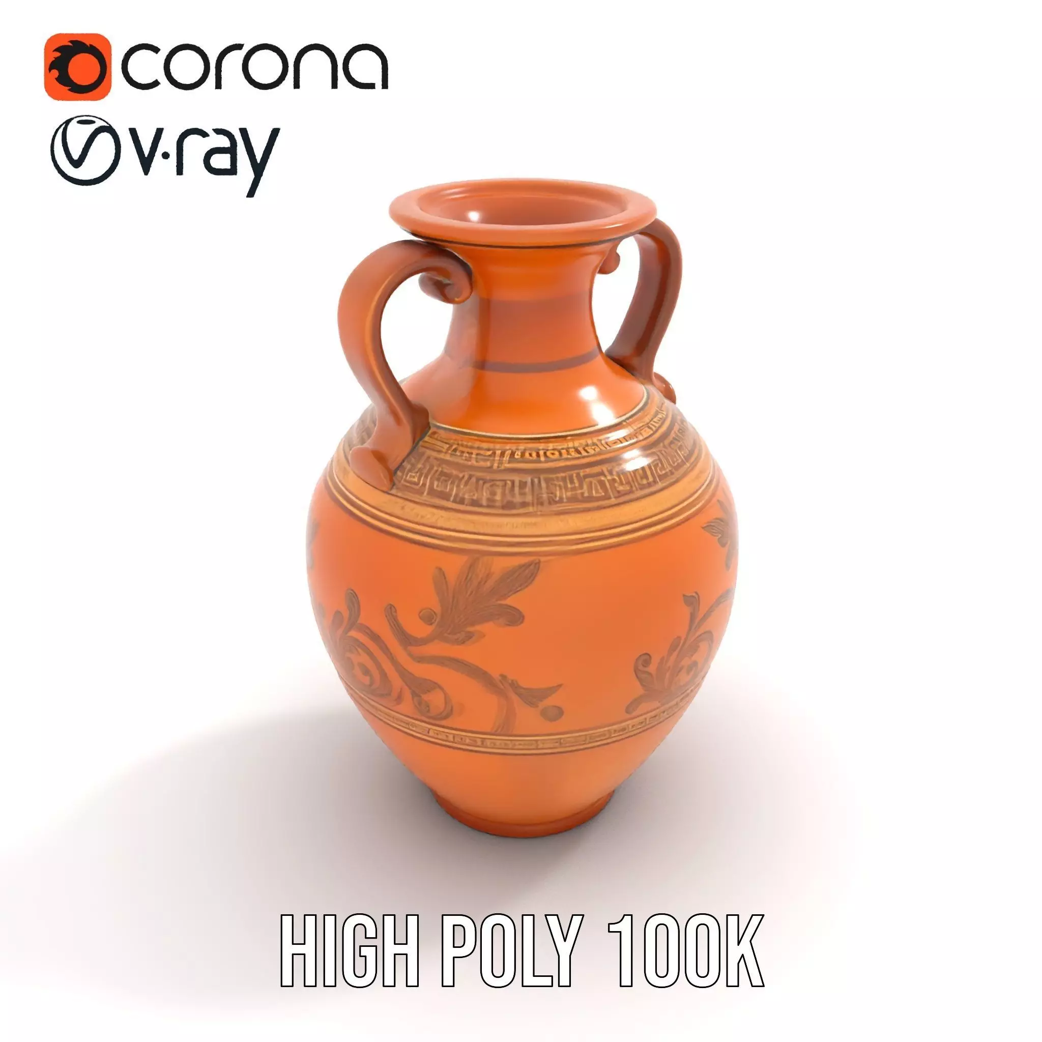 Elegant Terracotta Amphora model pack Low-poly 3D model_17