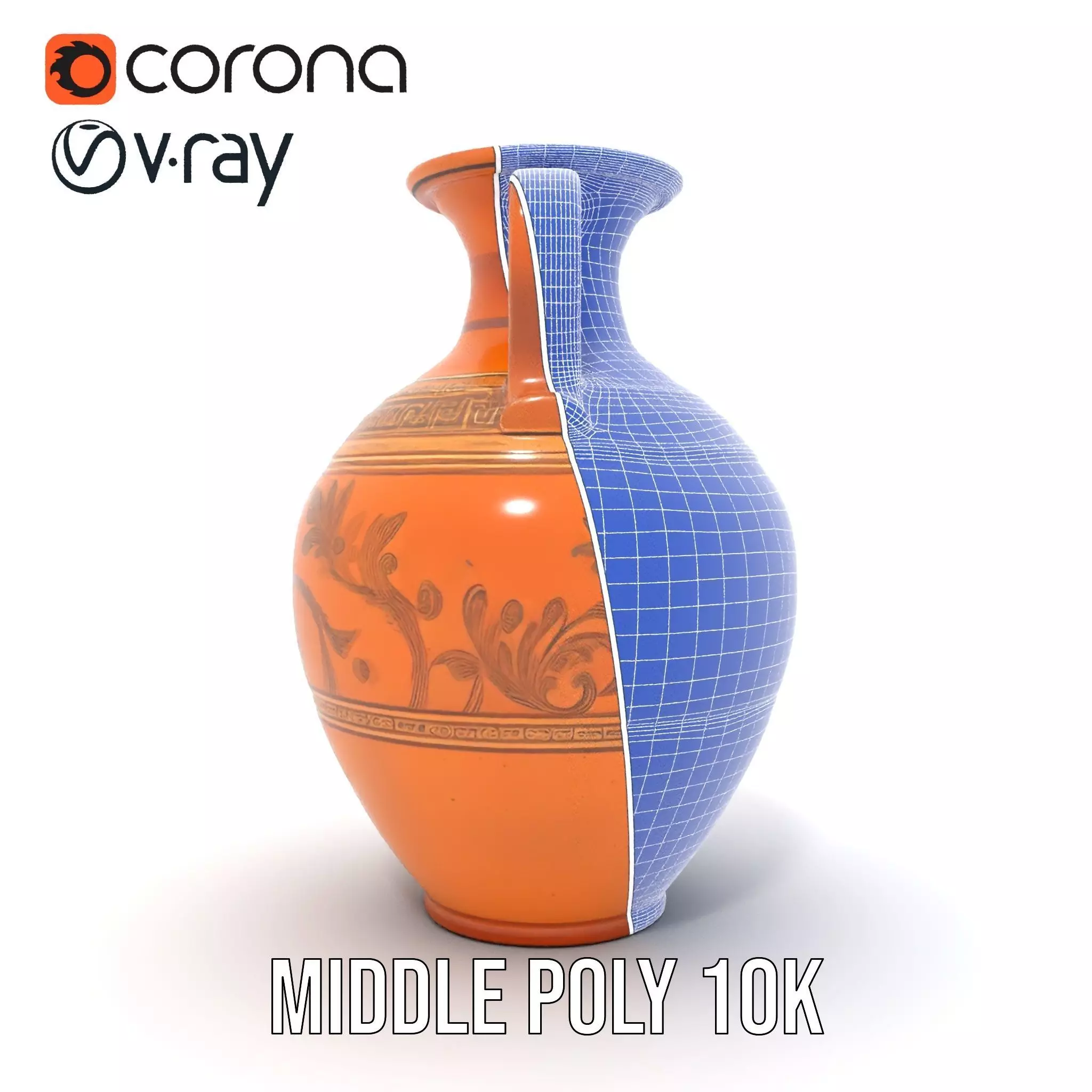 Elegant Terracotta Amphora model pack Low-poly 3D model_29