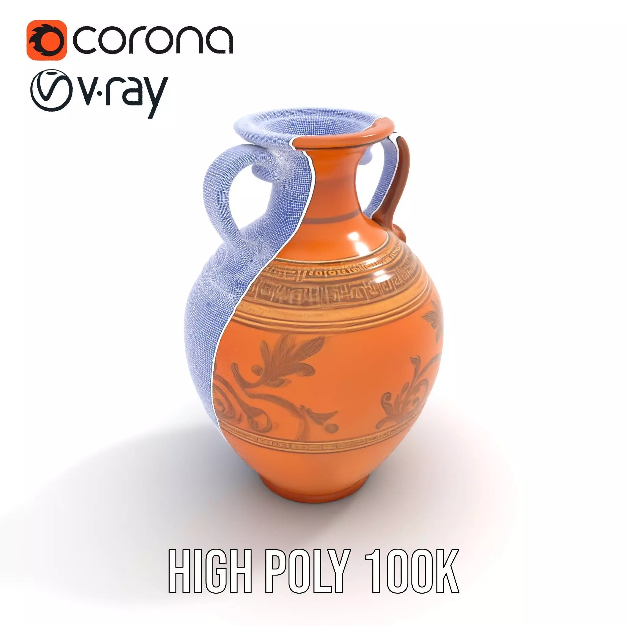 Elegant Terracotta Amphora model pack Low-poly 3D model_25
