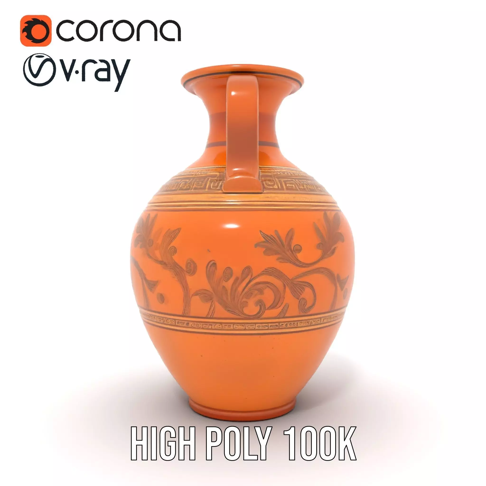 Elegant Terracotta Amphora model pack Low-poly 3D model_22