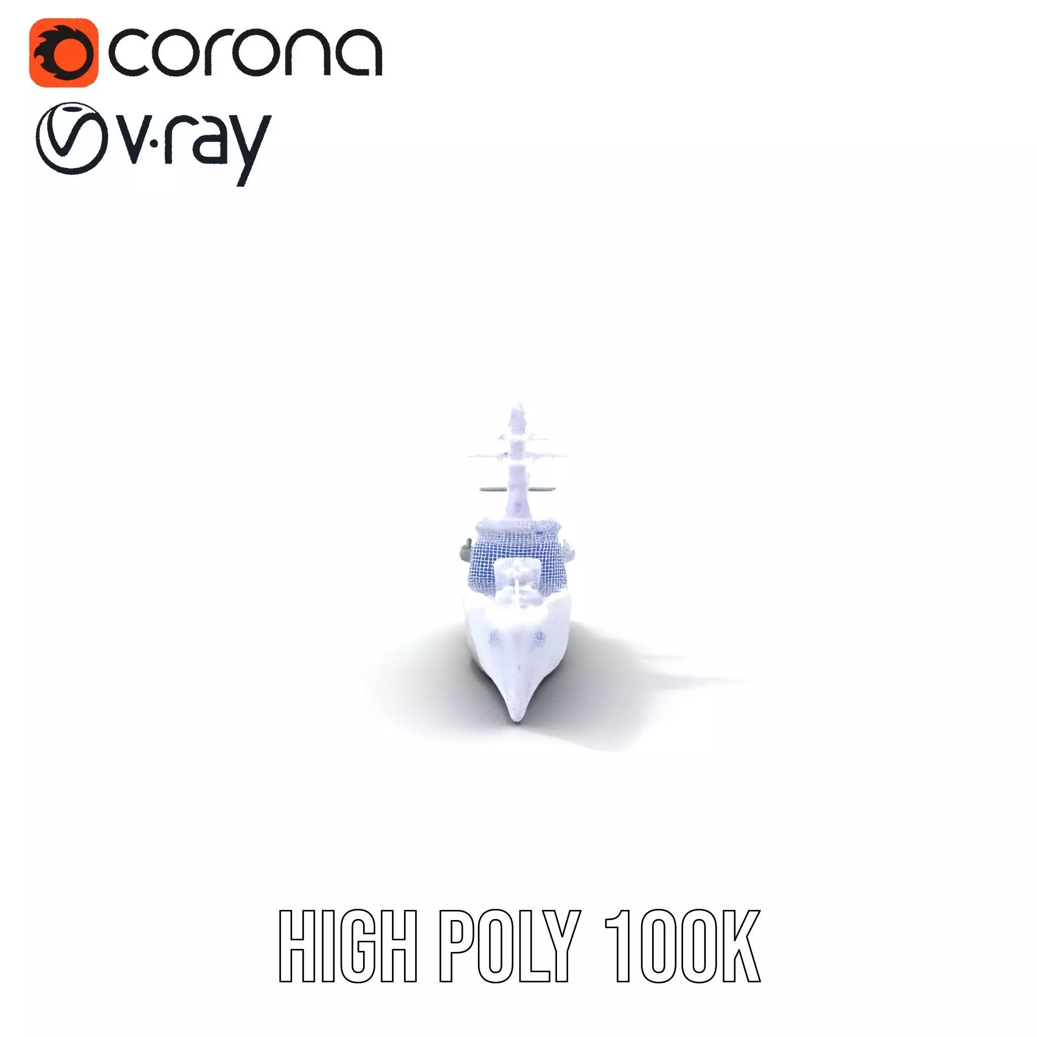 Modern Naval Destroyer model pack Low-poly 3D model_34