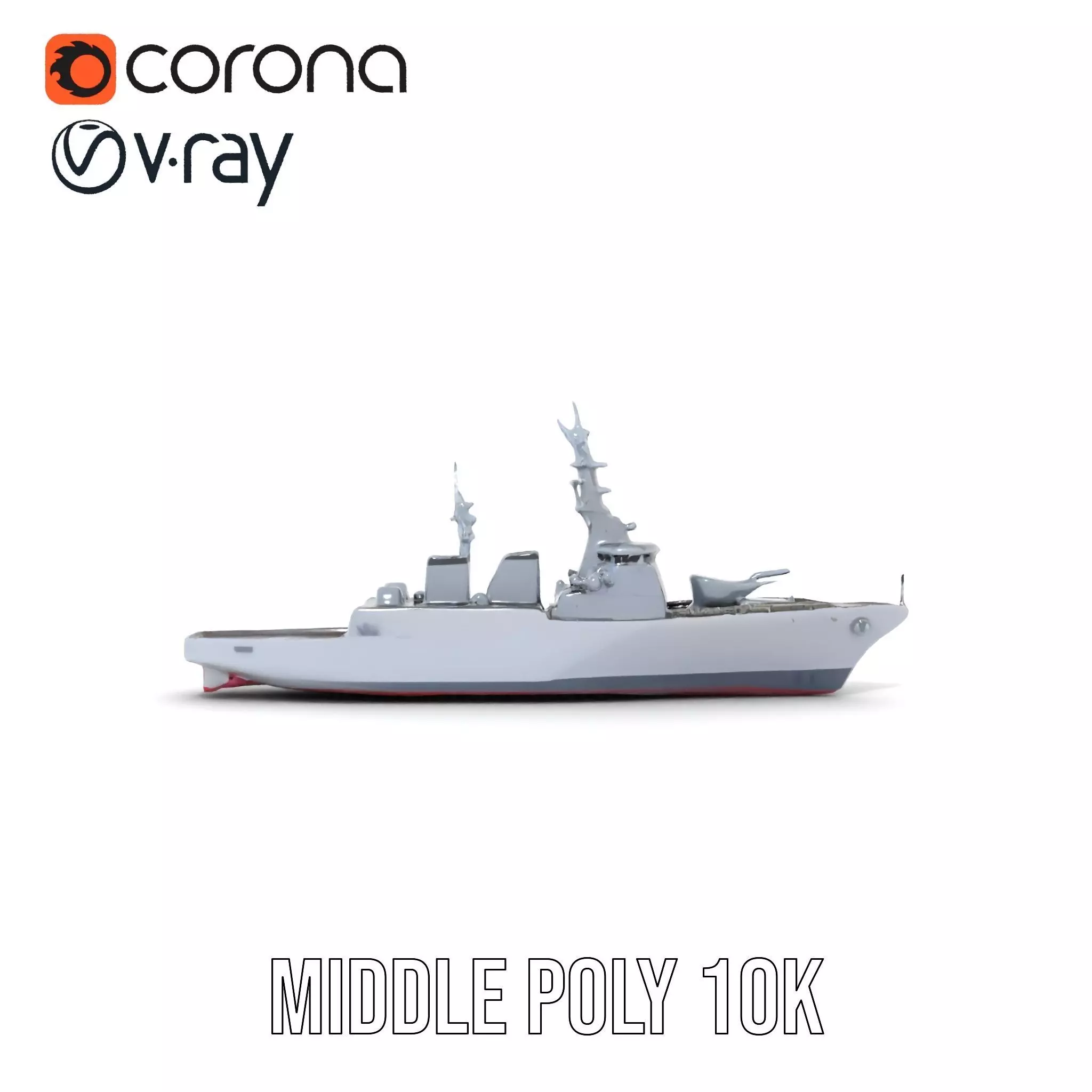 Modern Naval Destroyer model pack Low-poly 3D model_21