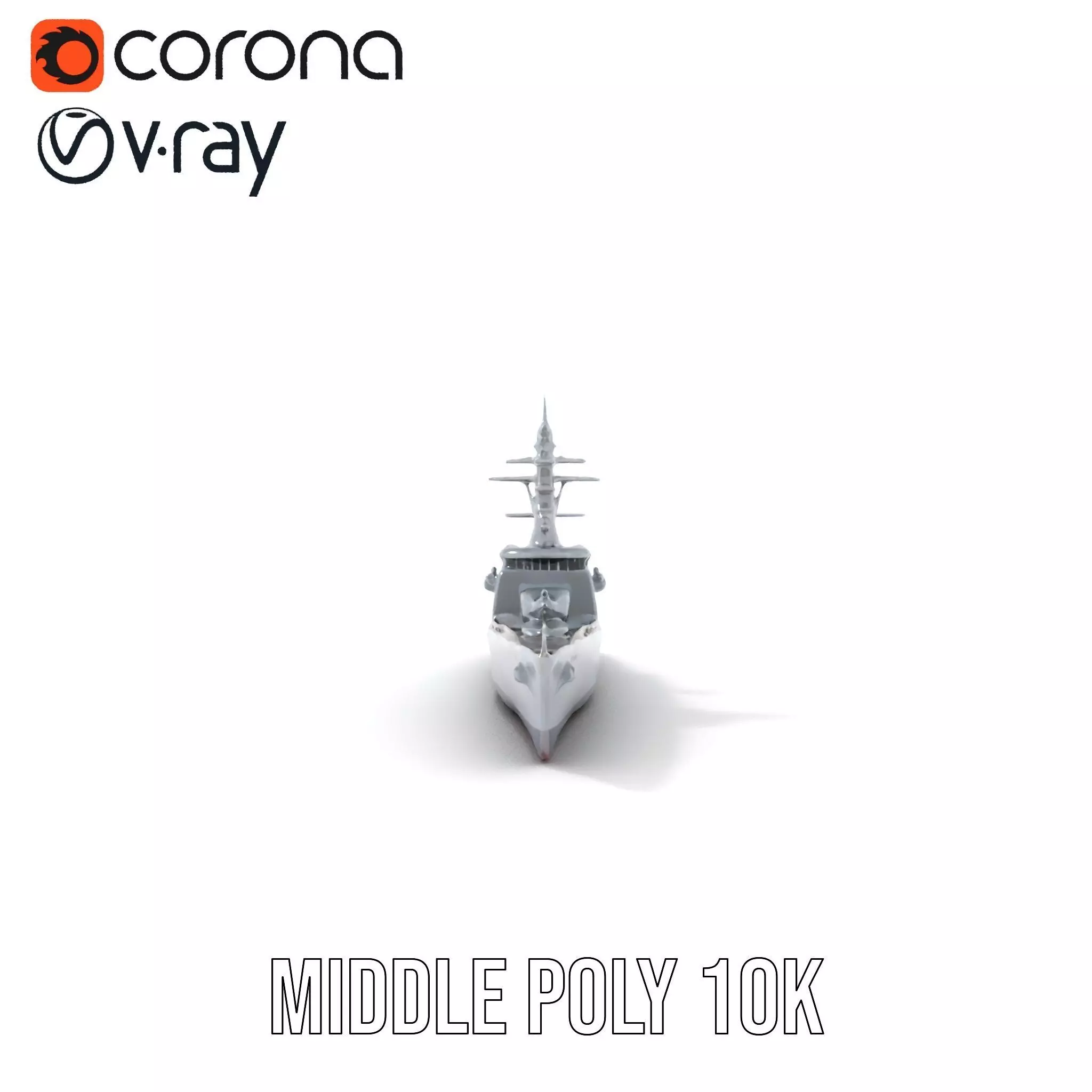 Modern Naval Destroyer model pack Low-poly 3D model_13