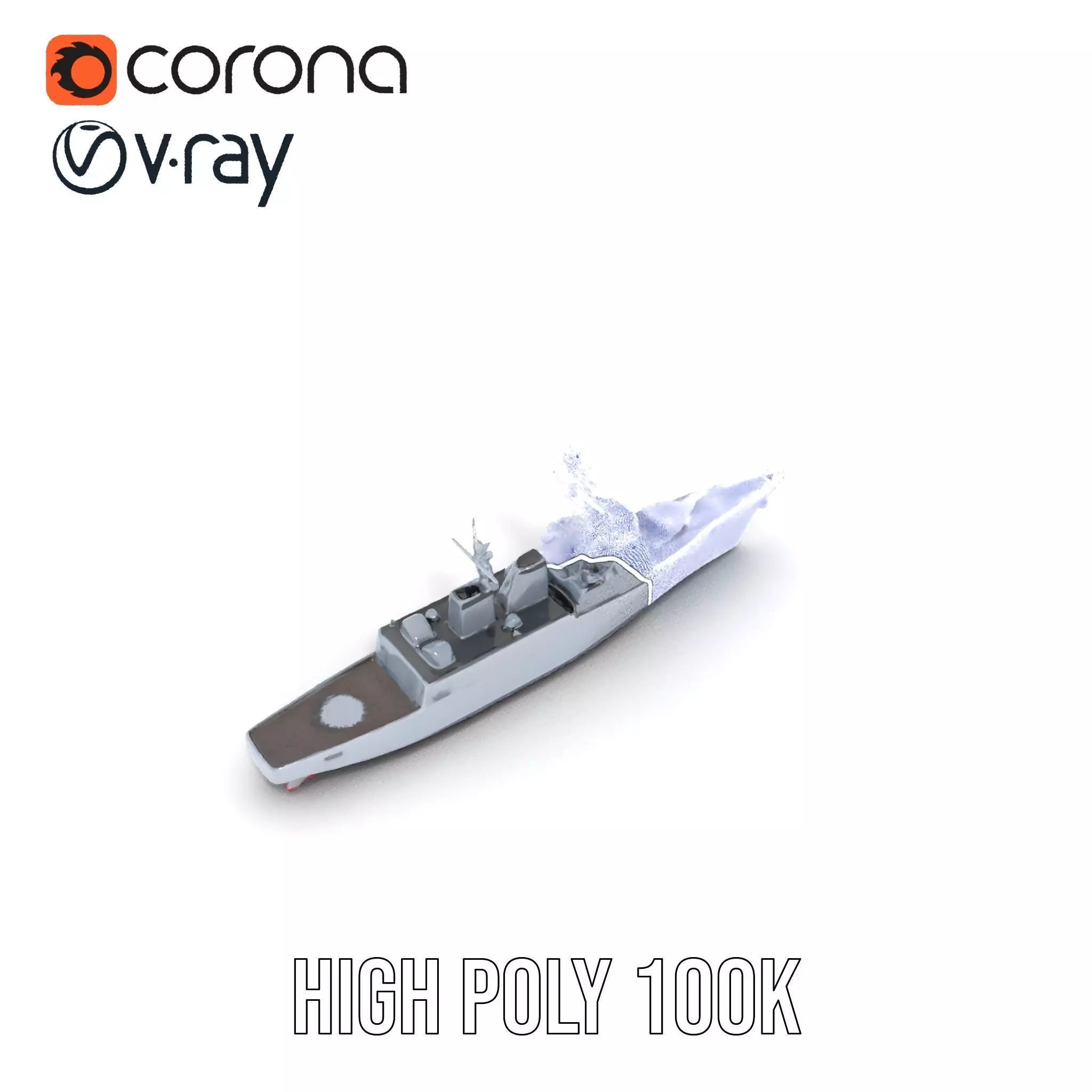 Modern Naval Destroyer model pack Low-poly 3D model_29