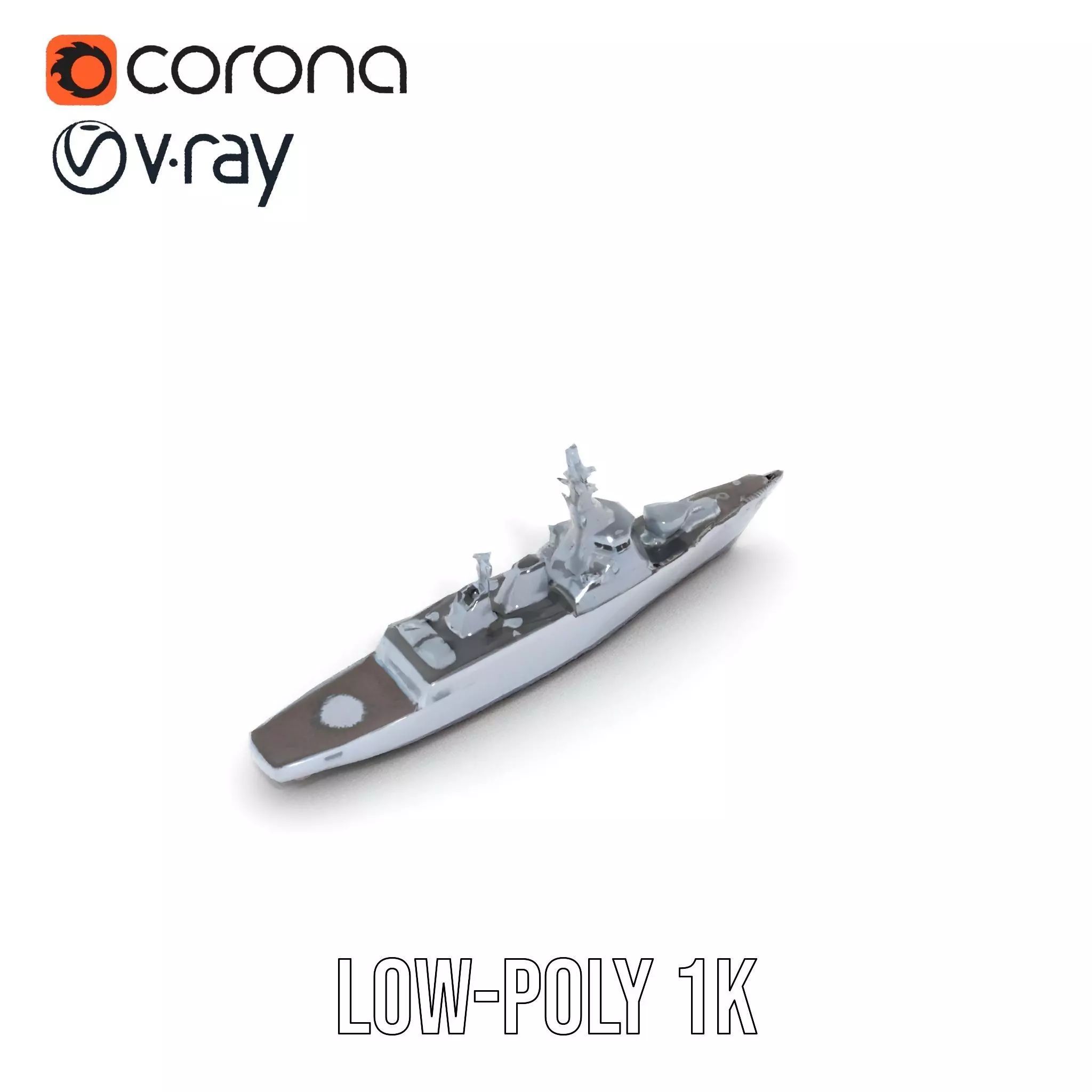 Modern Naval Destroyer model pack Low-poly 3D model_7