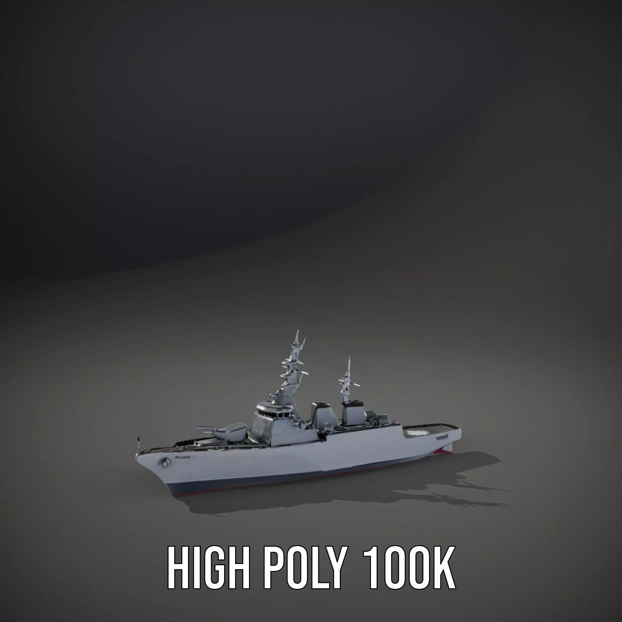 Modern Naval Destroyer model pack Low-poly 3D model_10