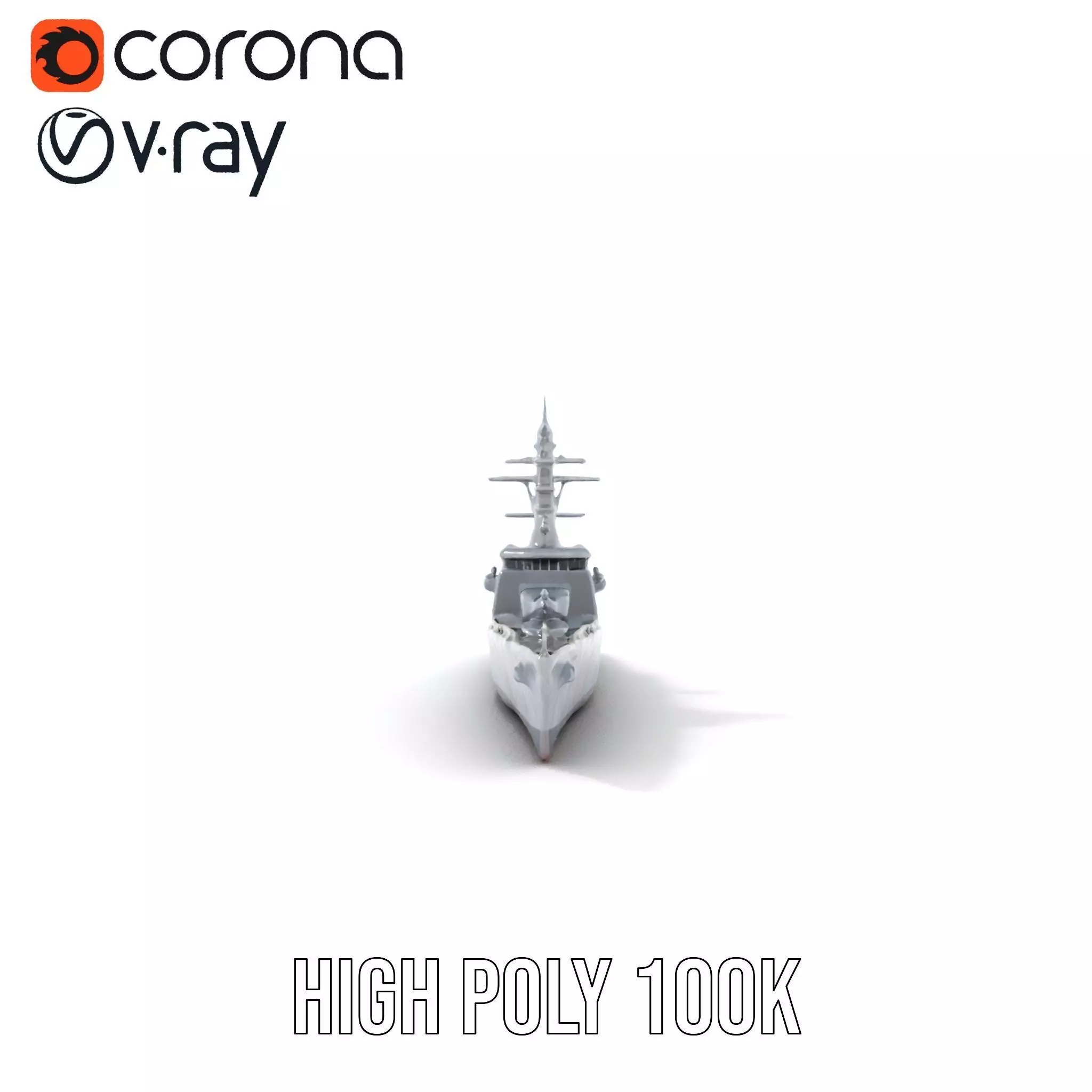 Modern Naval Destroyer model pack Low-poly 3D model_15