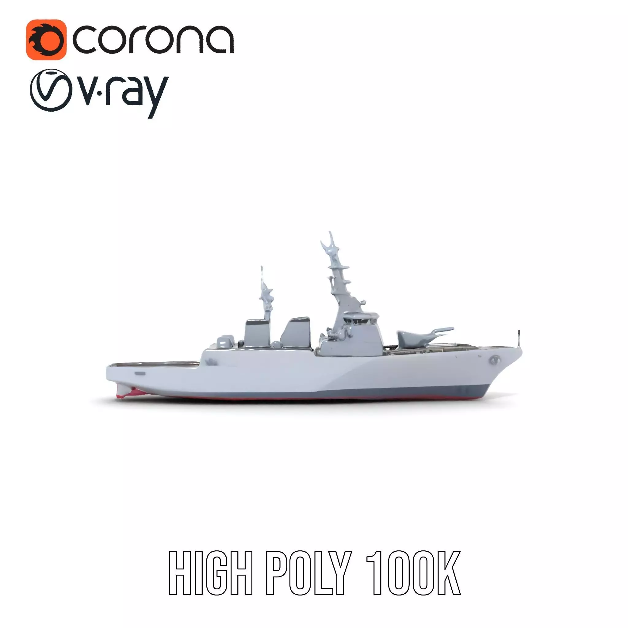 Modern Naval Destroyer model pack Low-poly 3D model_23