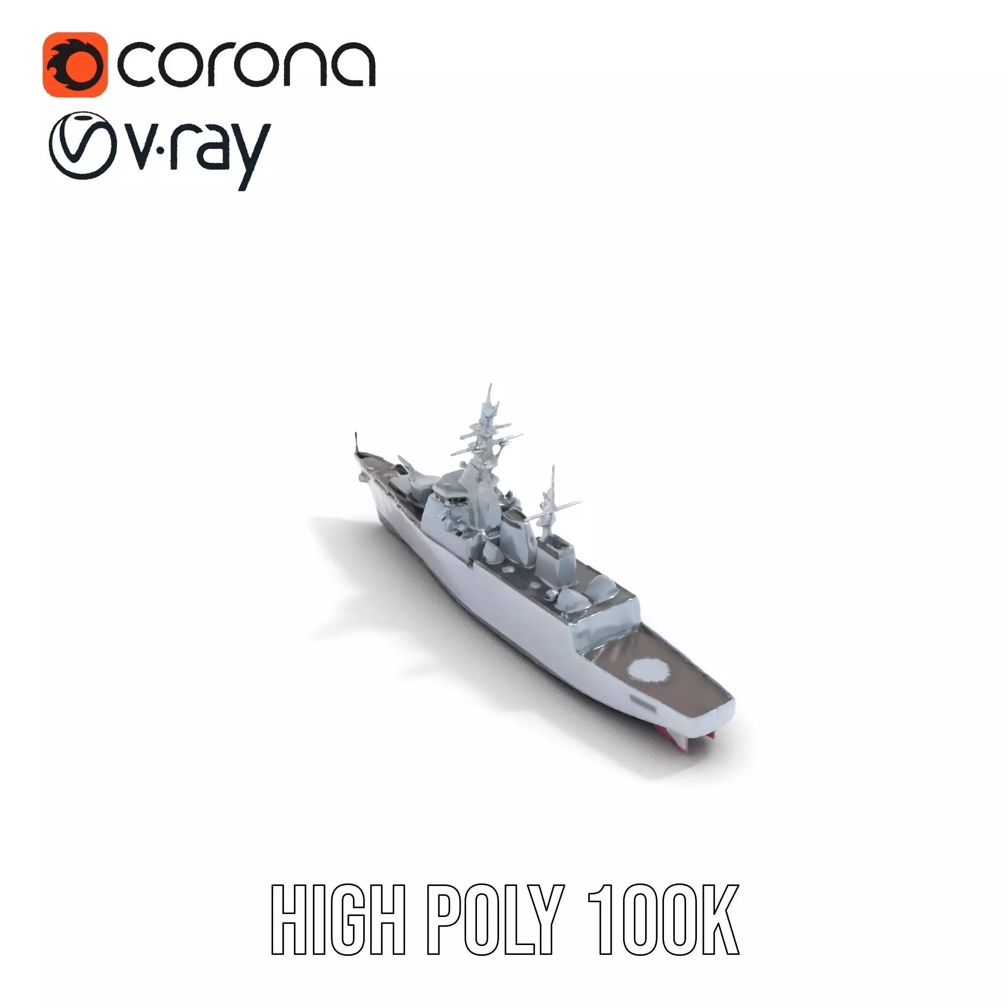 Modern Naval Destroyer model pack Low-poly 3D model_20