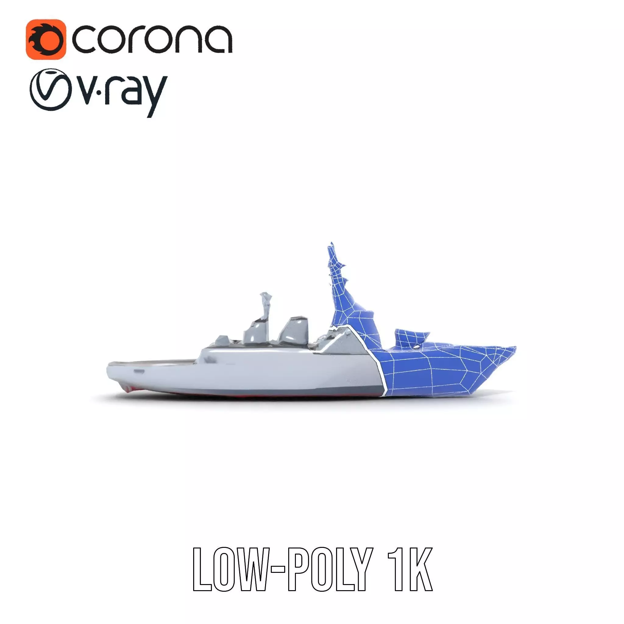 Modern Naval Destroyer model pack Low-poly 3D model_25