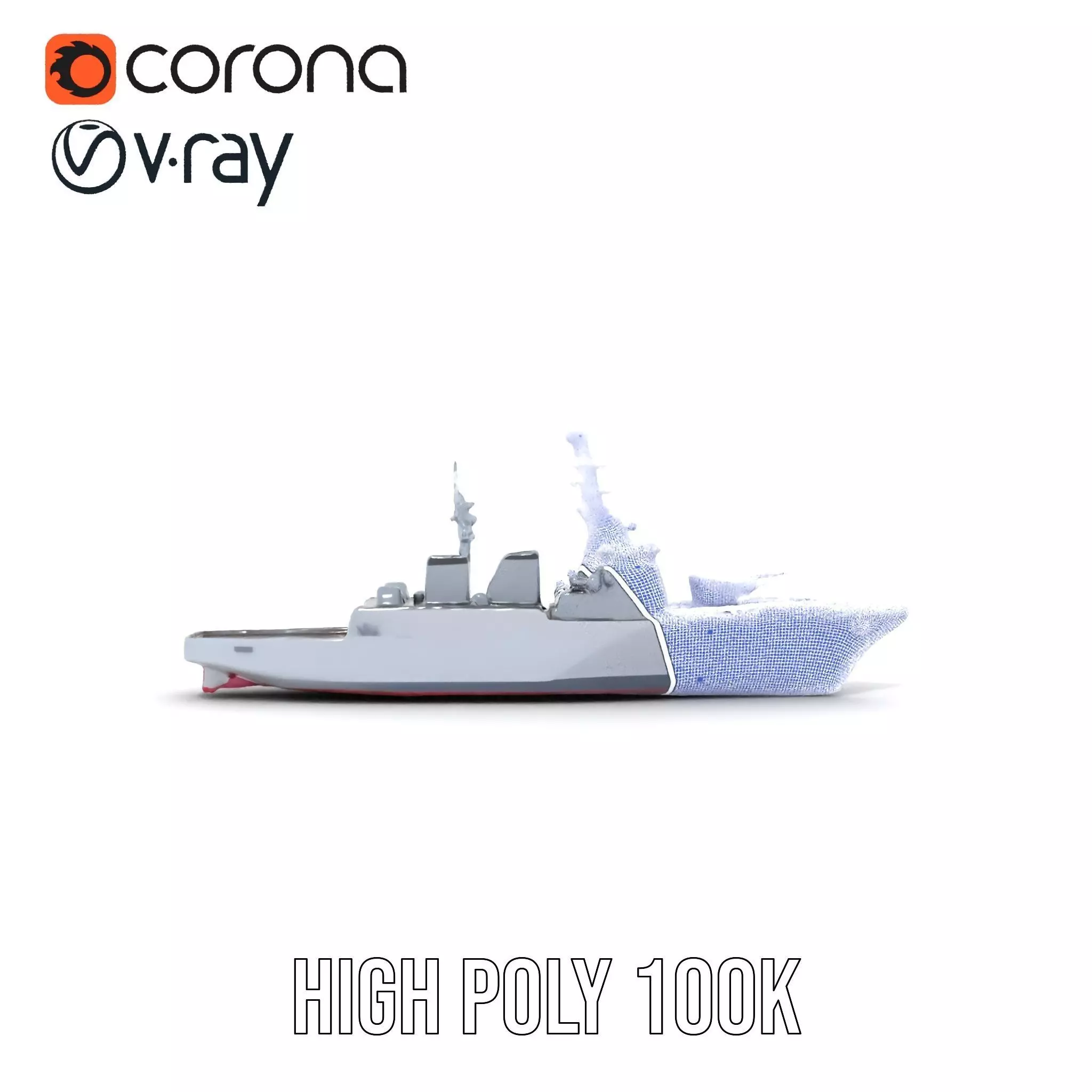 Modern Naval Destroyer model pack Low-poly 3D model_32