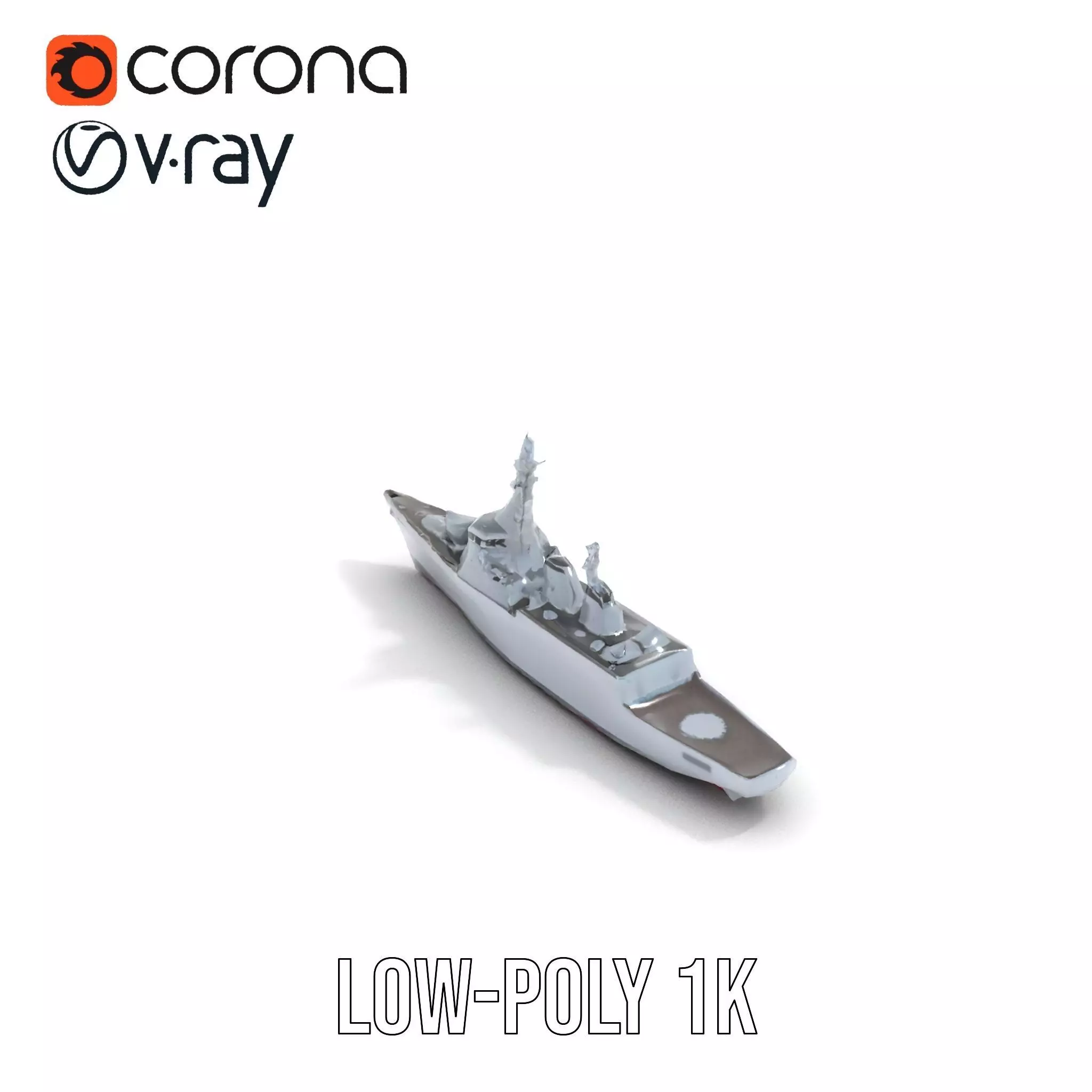 Modern Naval Destroyer model pack Low-poly 3D model_17