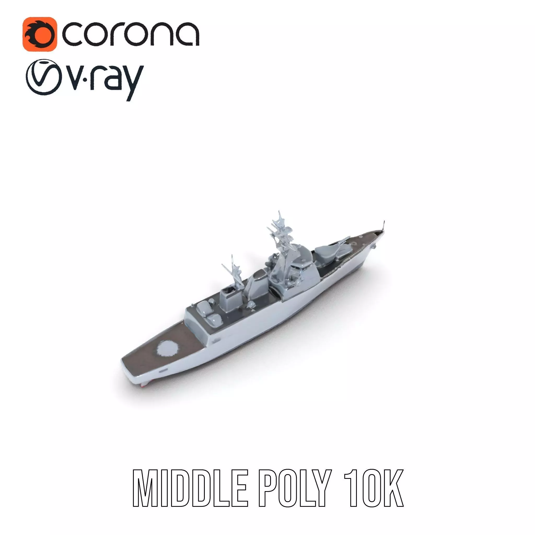 Modern Naval Destroyer model pack Low-poly 3D model_5