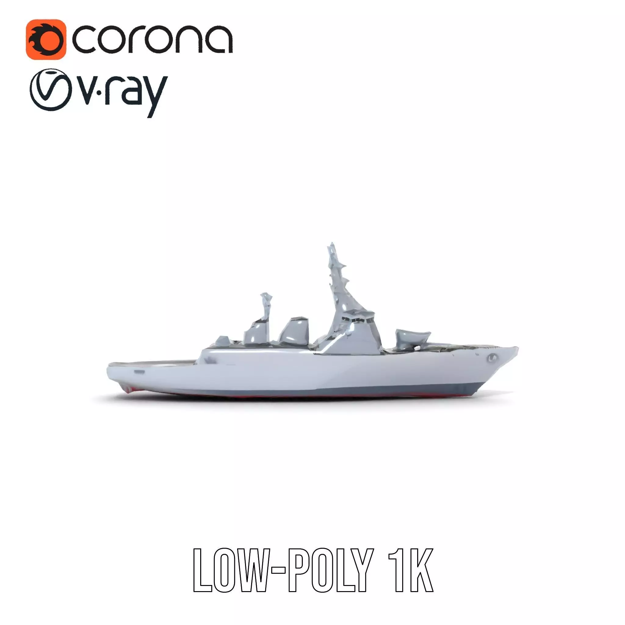 Modern Naval Destroyer model pack Low-poly 3D model_14