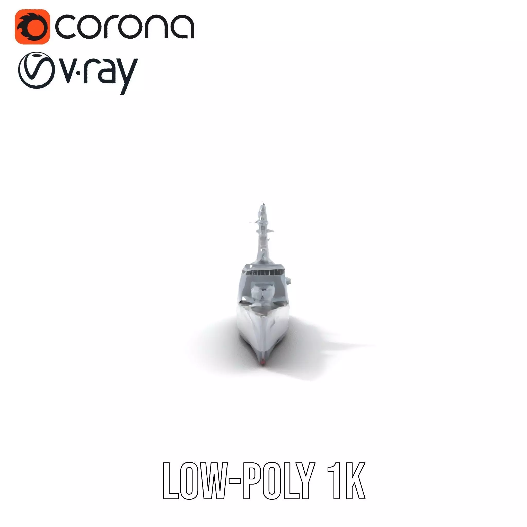 Modern Naval Destroyer model pack Low-poly 3D model_22