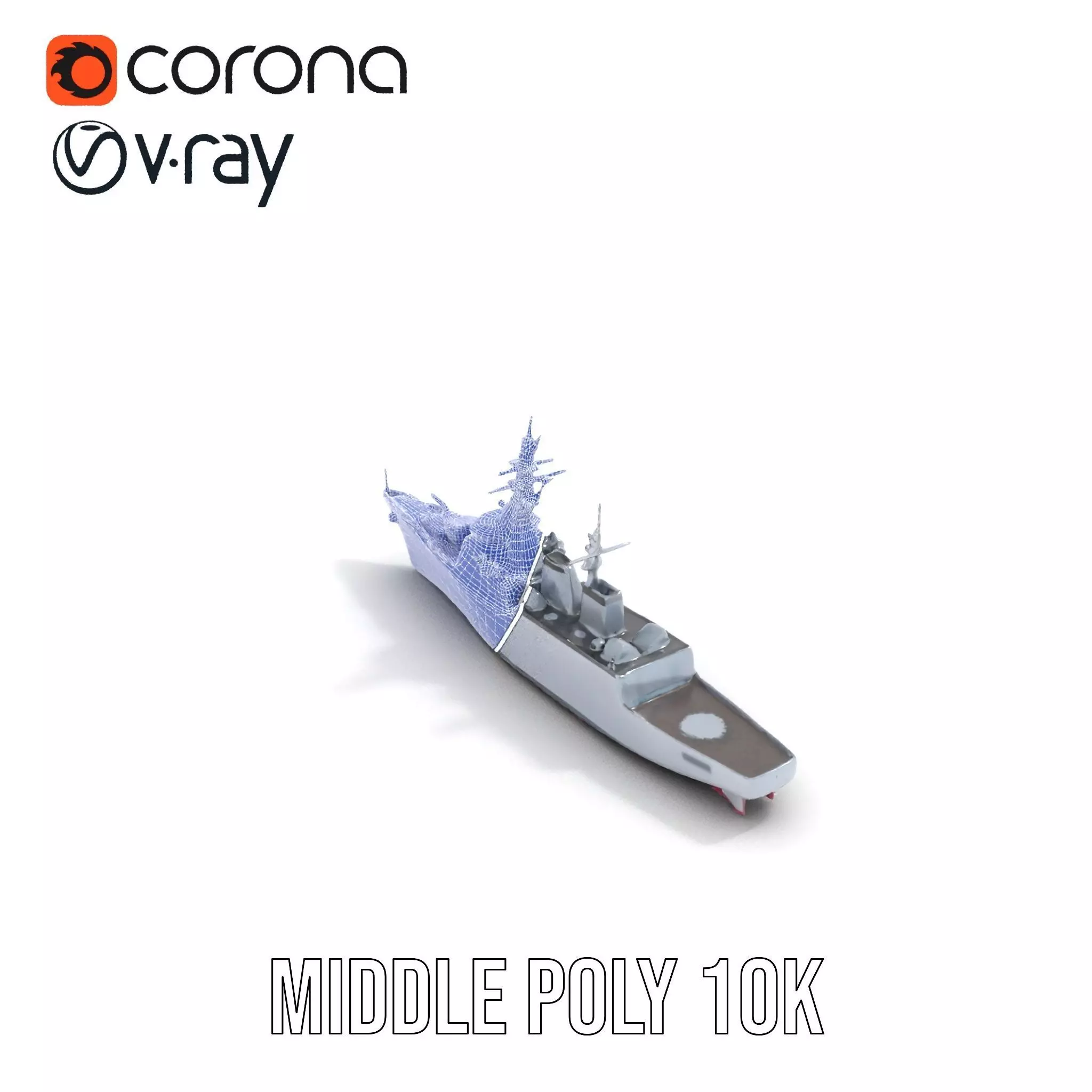 Modern Naval Destroyer model pack Low-poly 3D model_24