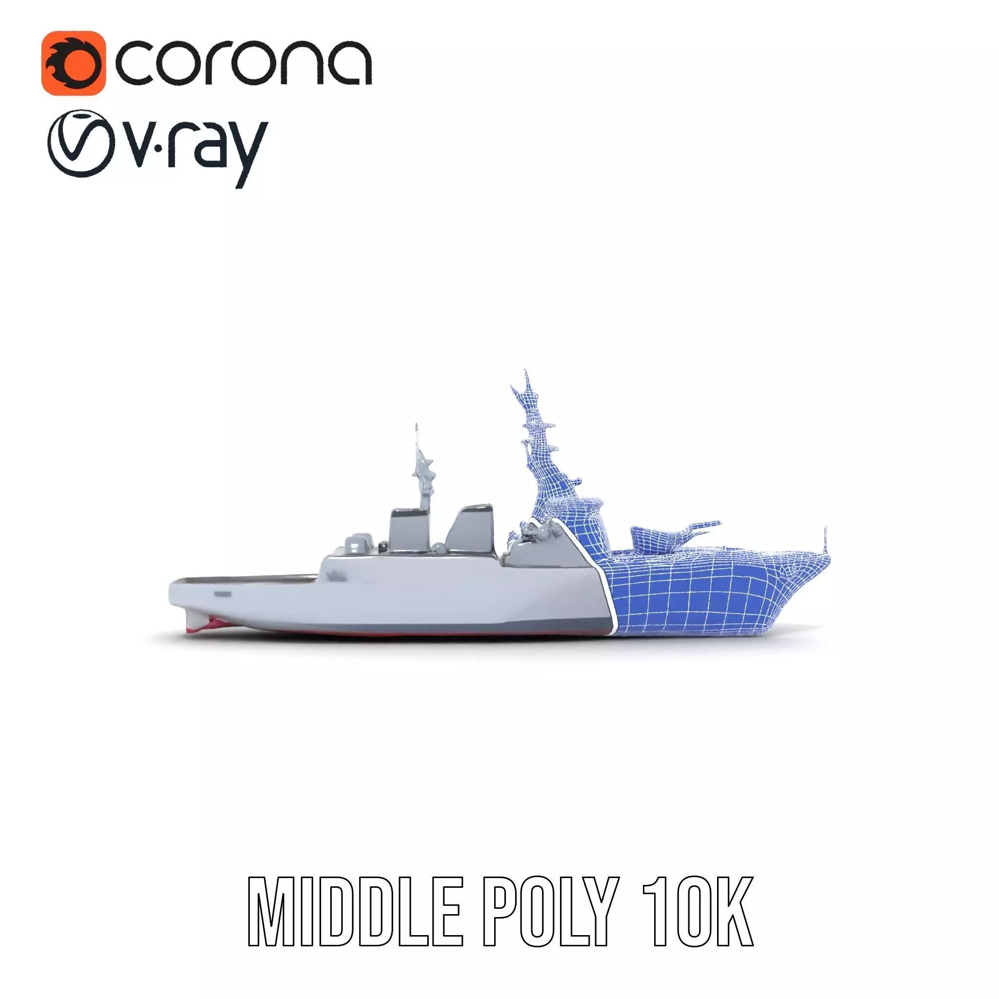 Modern Naval Destroyer model pack Low-poly 3D model_27