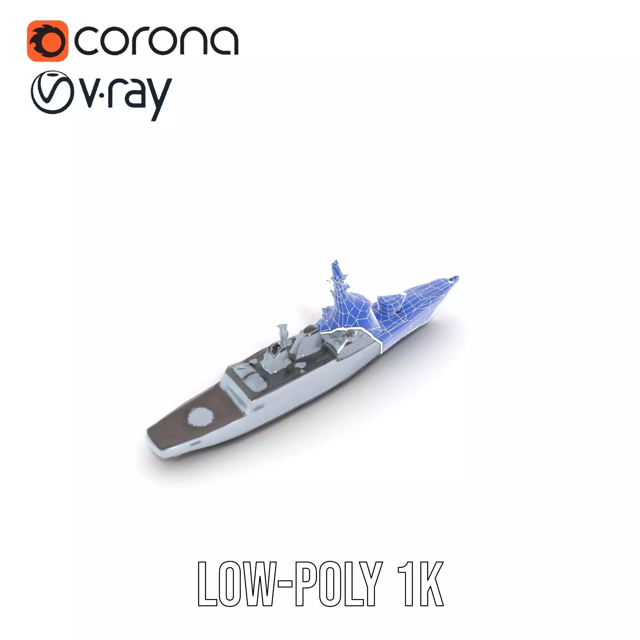 Modern Naval Destroyer model pack Low-poly 3D model_19