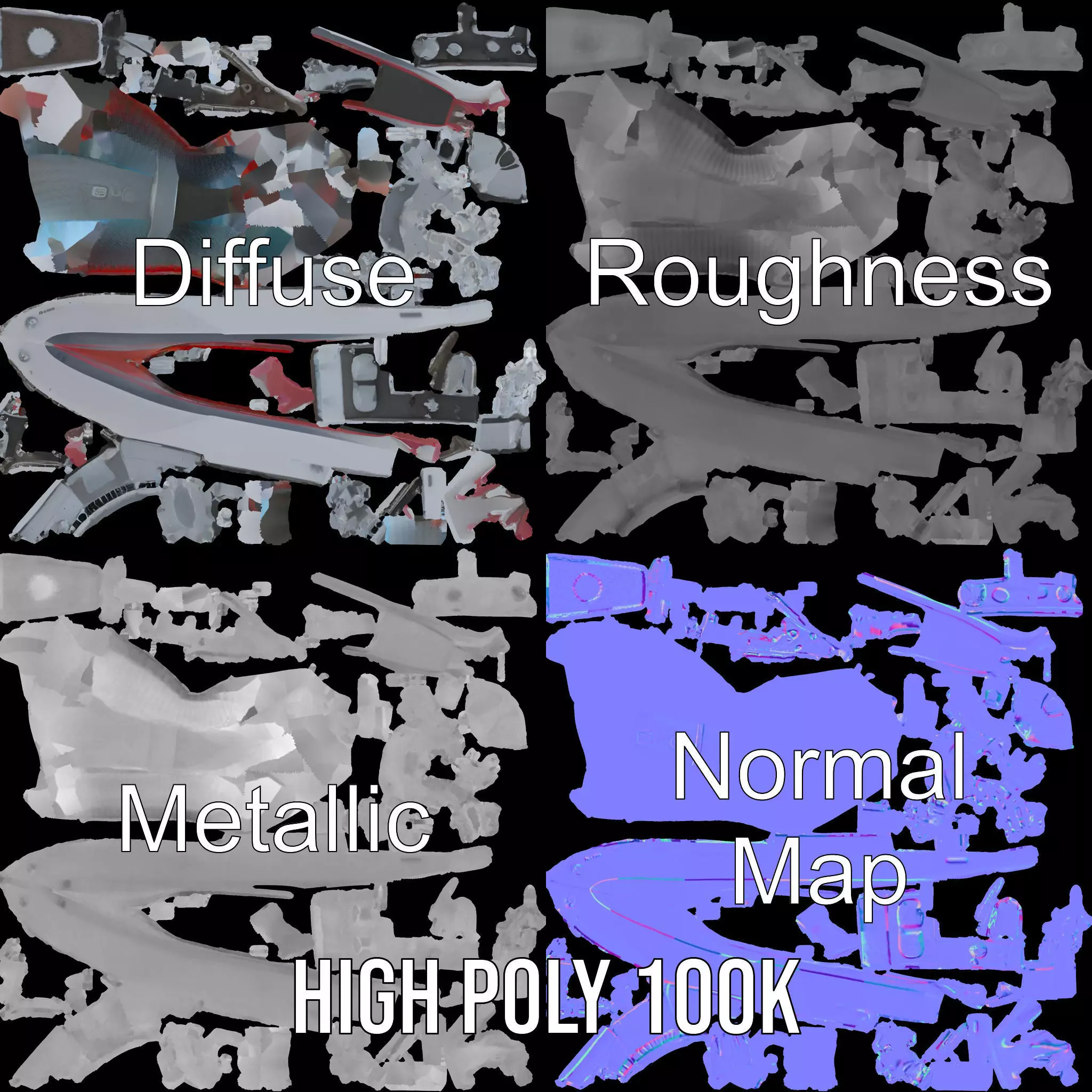 Modern Naval Destroyer model pack Low-poly 3D model_3