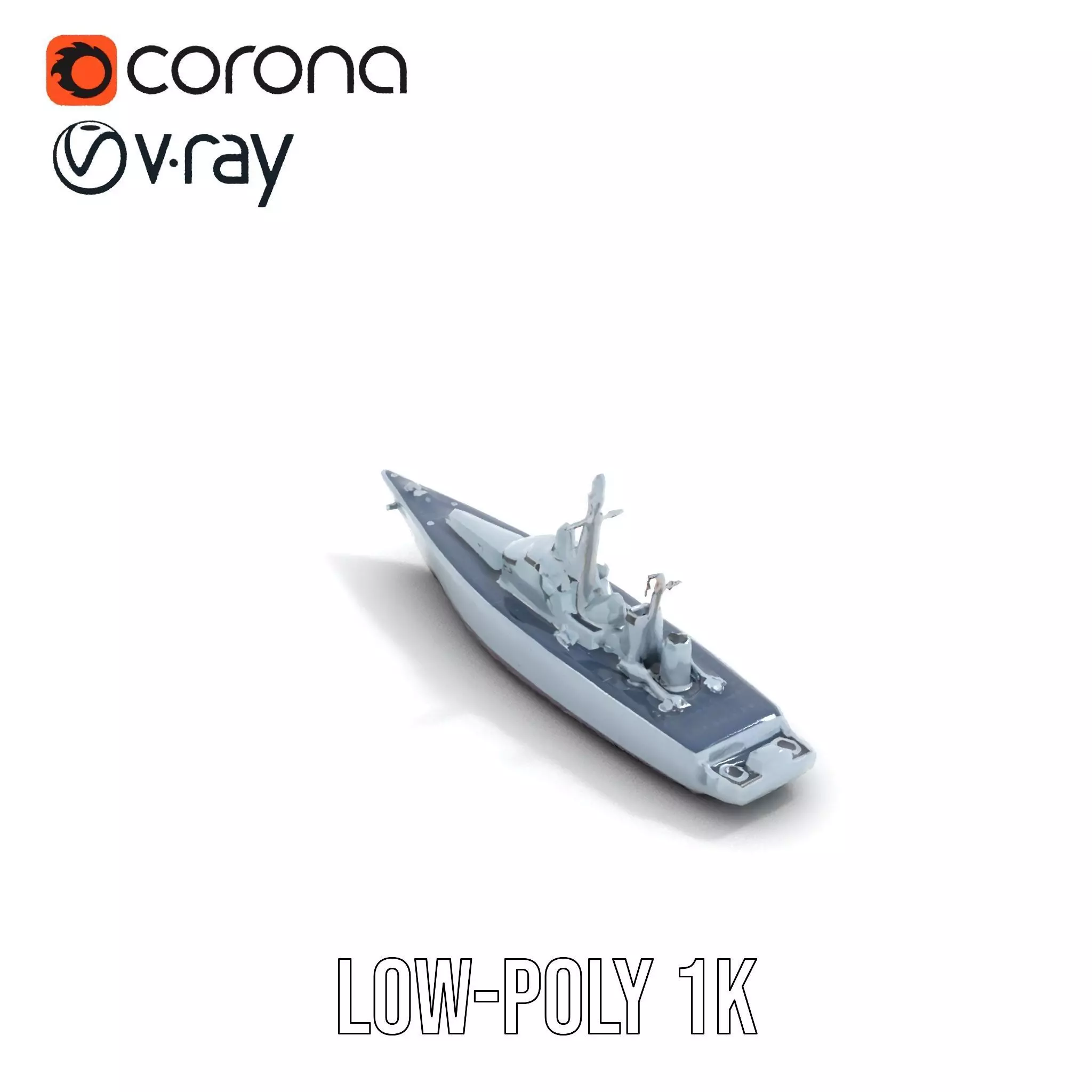 Navy Frigate Warship model pack Low-poly 3D model_9