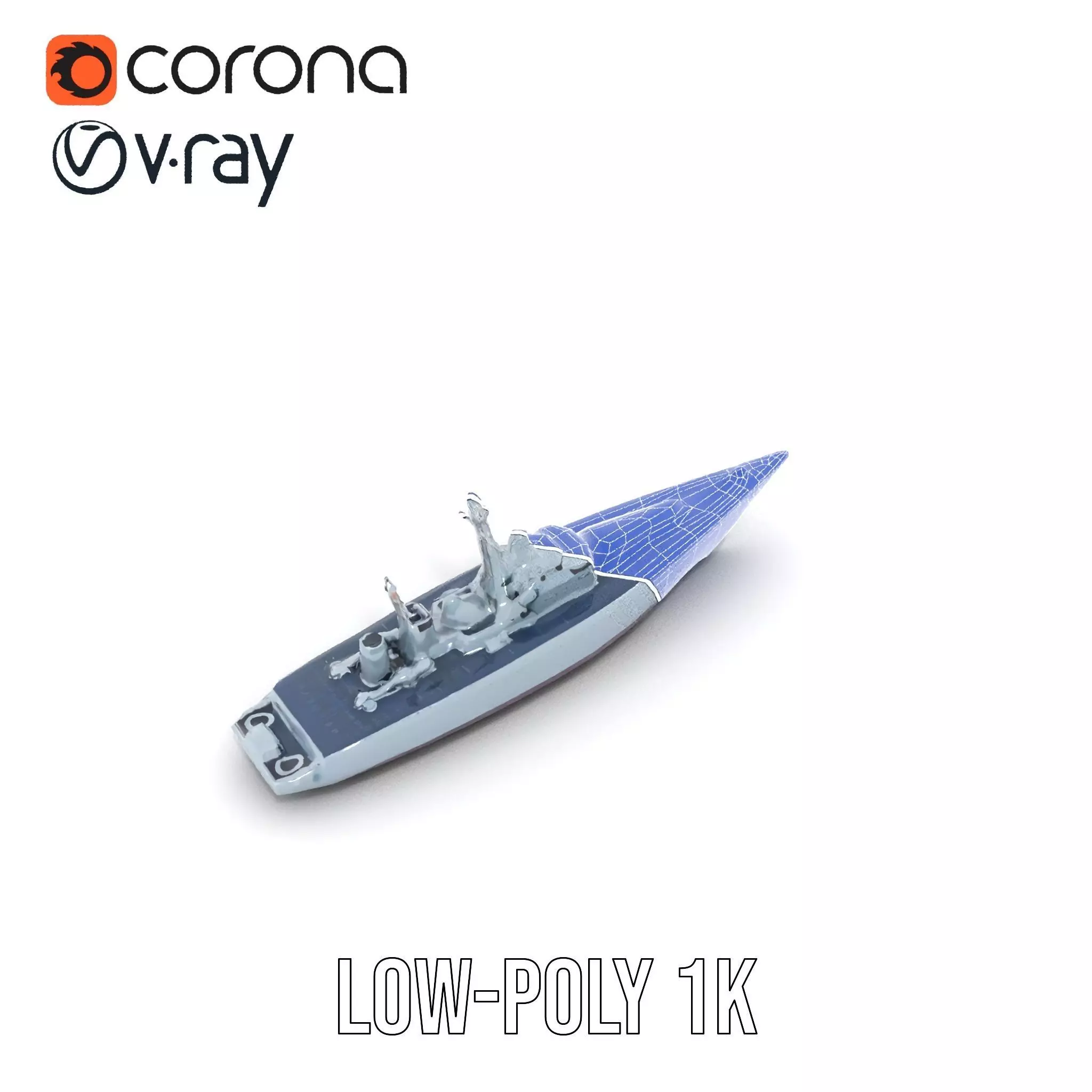 Navy Frigate Warship model pack Low-poly 3D model_28