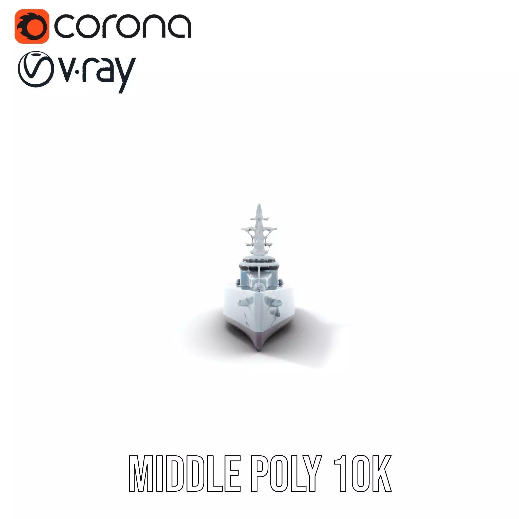 Navy Frigate Warship model pack Low-poly 3D model_5