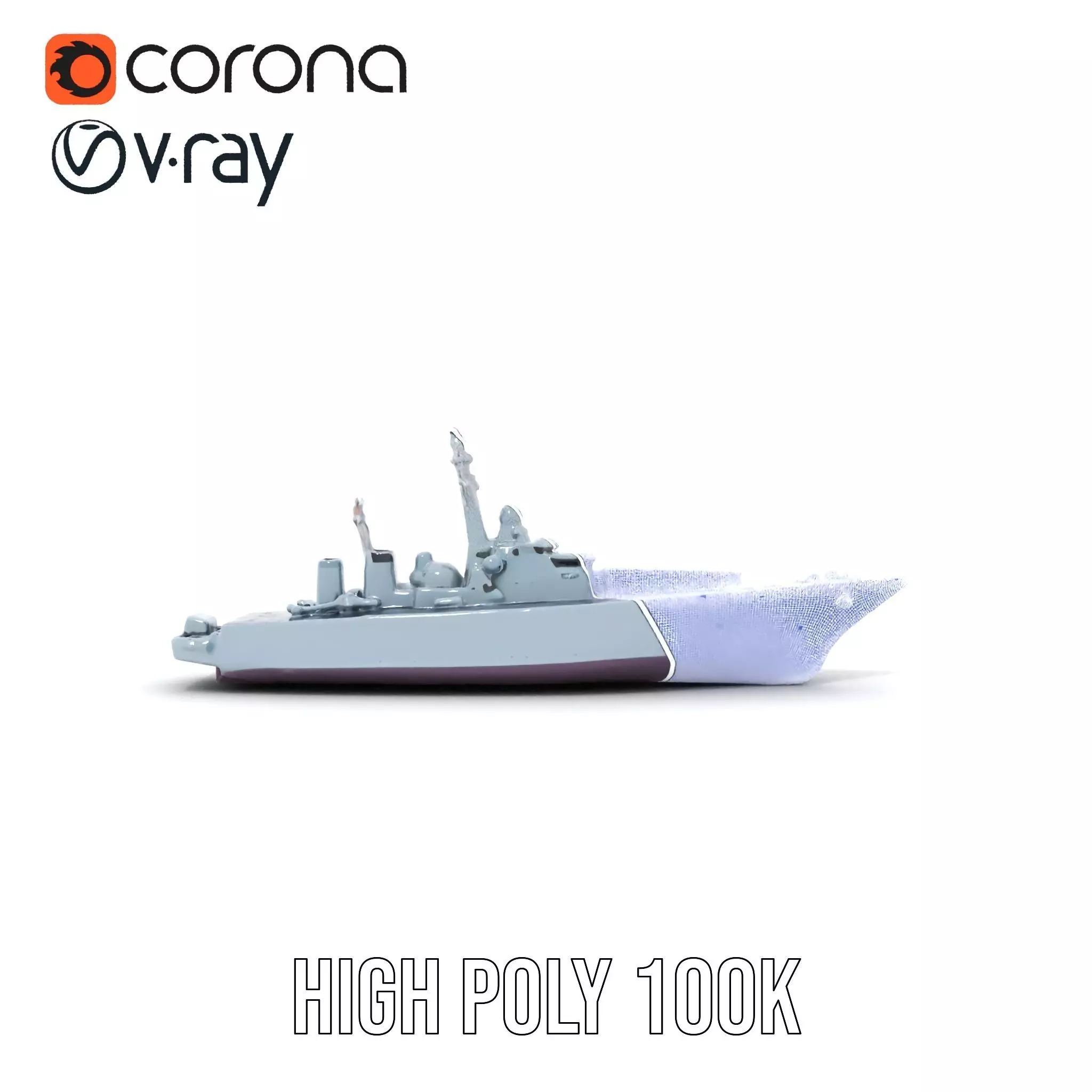 Navy Frigate Warship model pack Low-poly 3D model_32