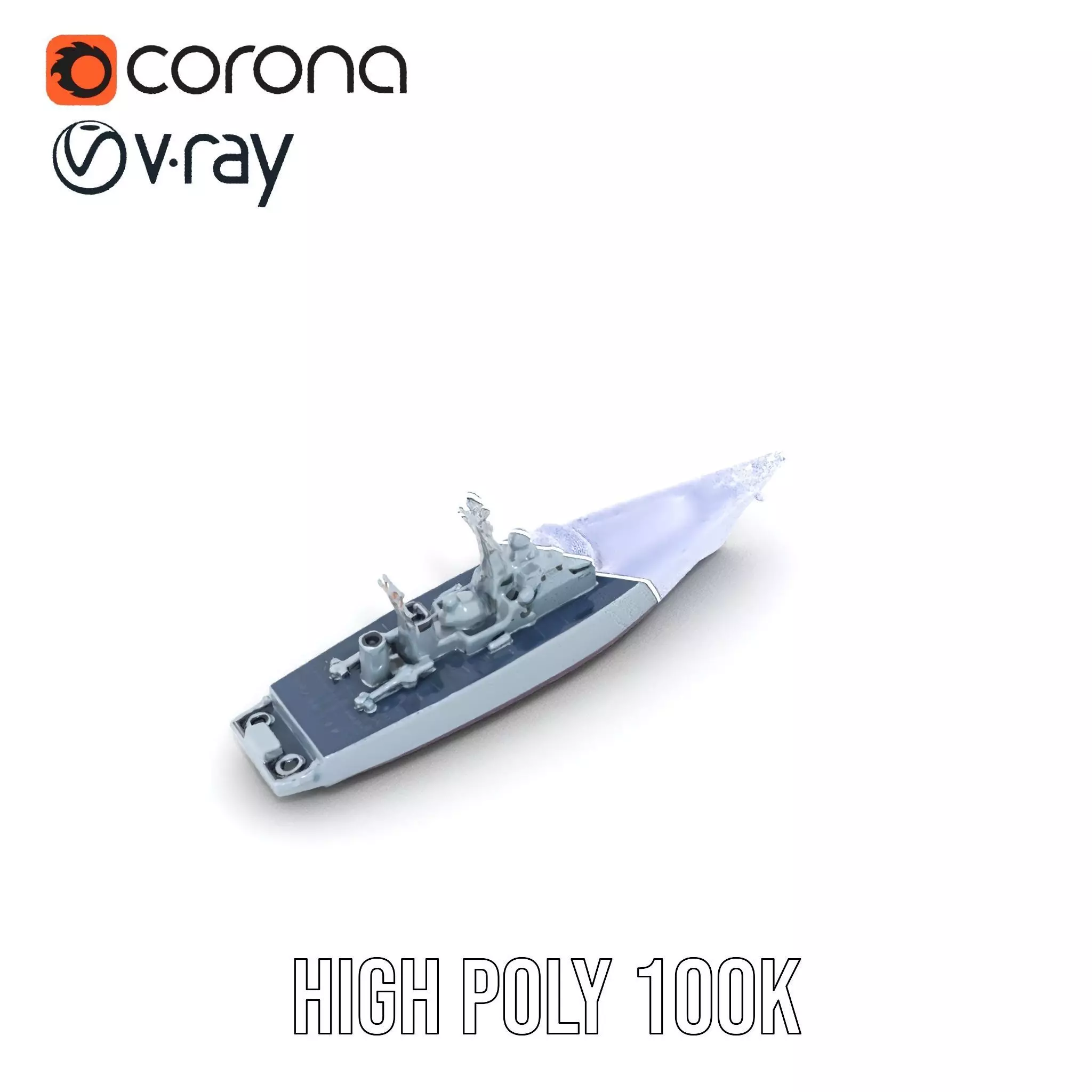 Navy Frigate Warship model pack Low-poly 3D model_33