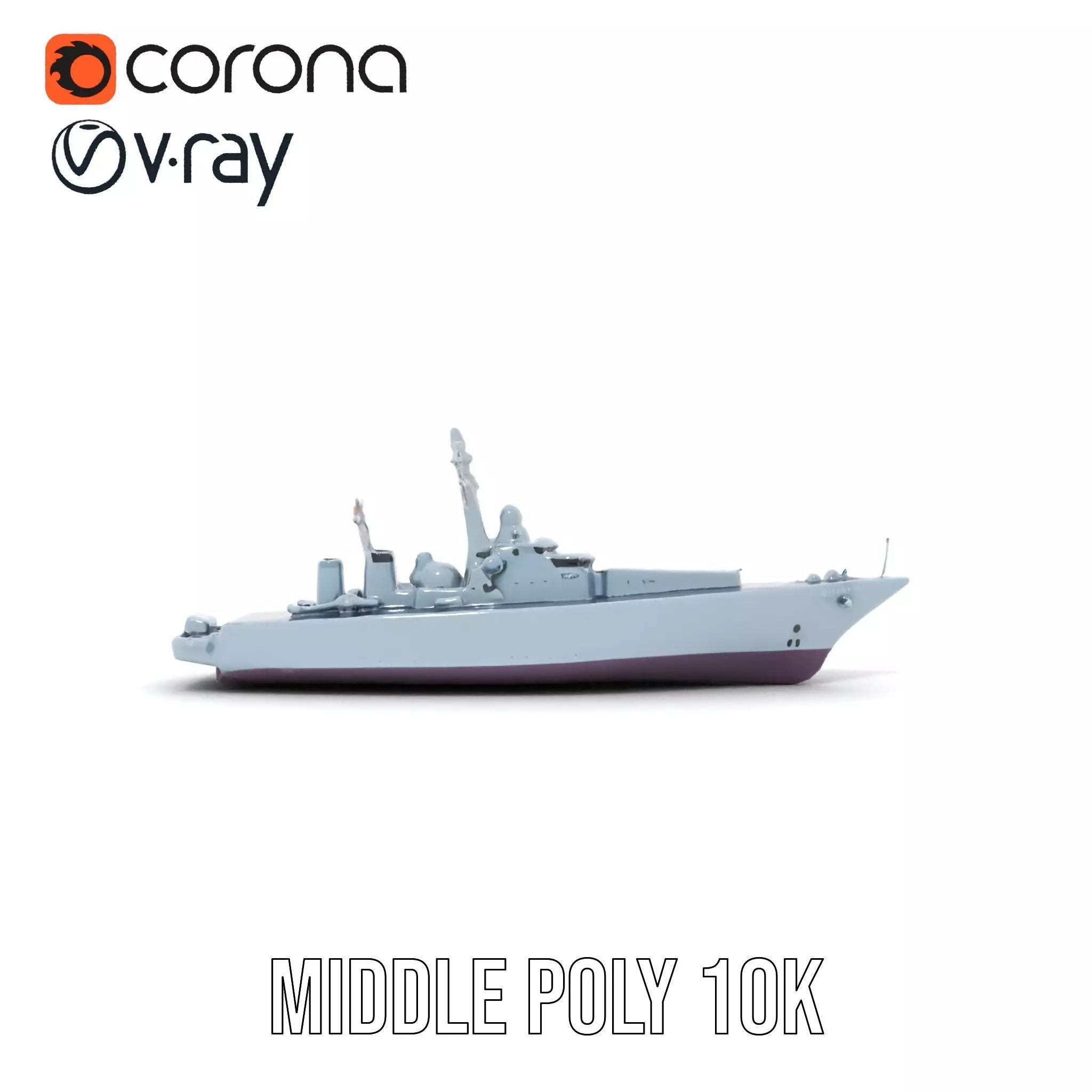 Navy Frigate Warship model pack Low-poly 3D model_11