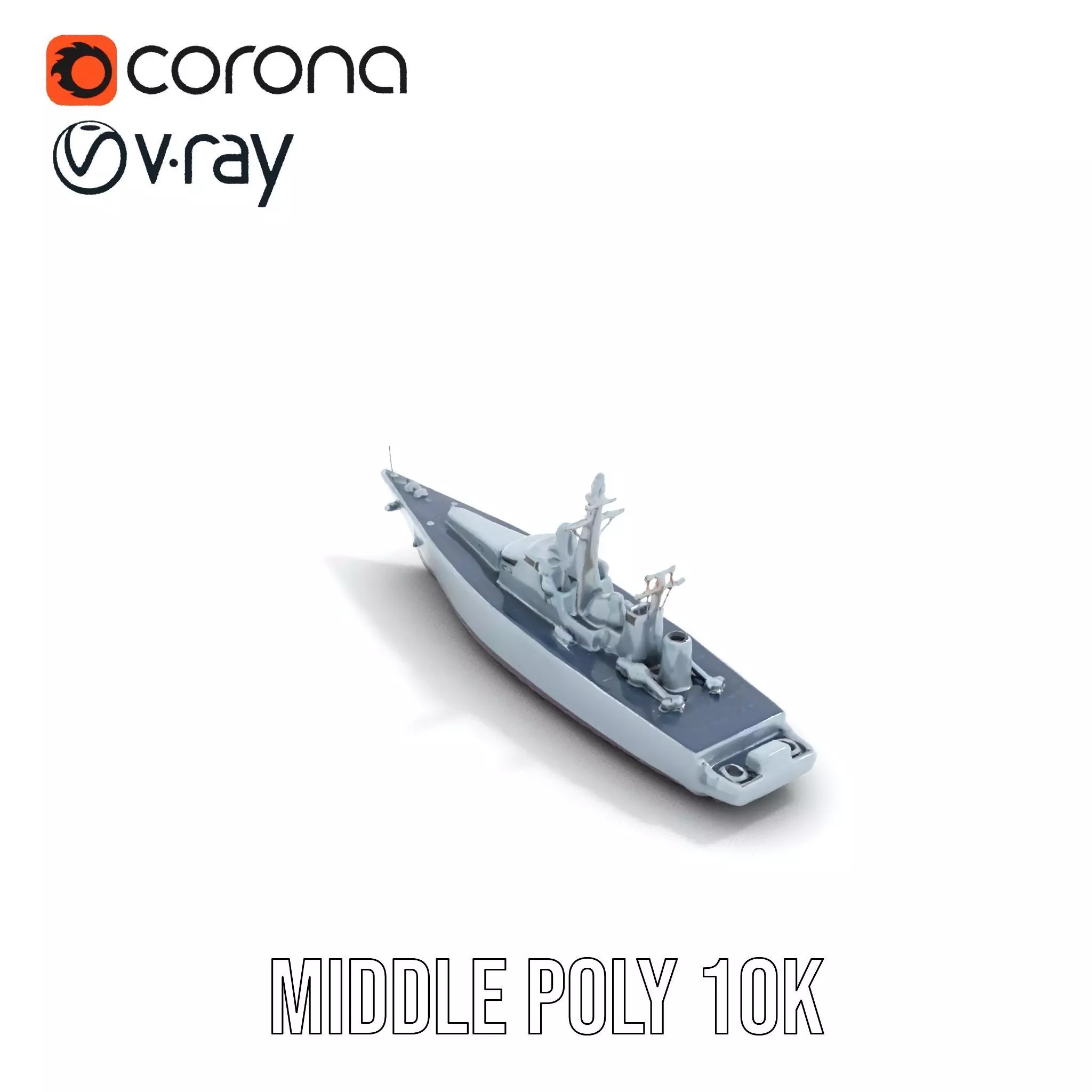 Navy Frigate Warship model pack Low-poly 3D model_16