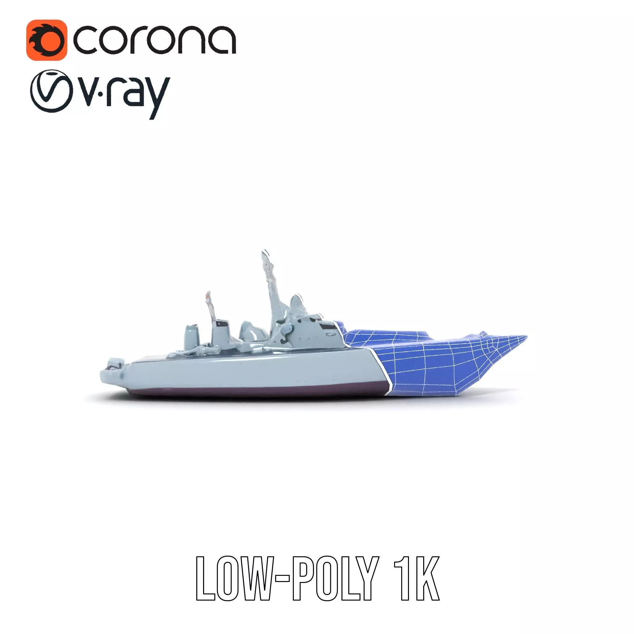 Navy Frigate Warship model pack Low-poly 3D model_31