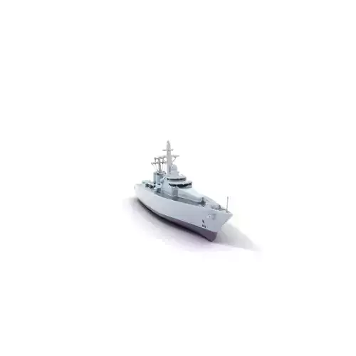 Navy Frigate Warship model pack Low-poly 3D model