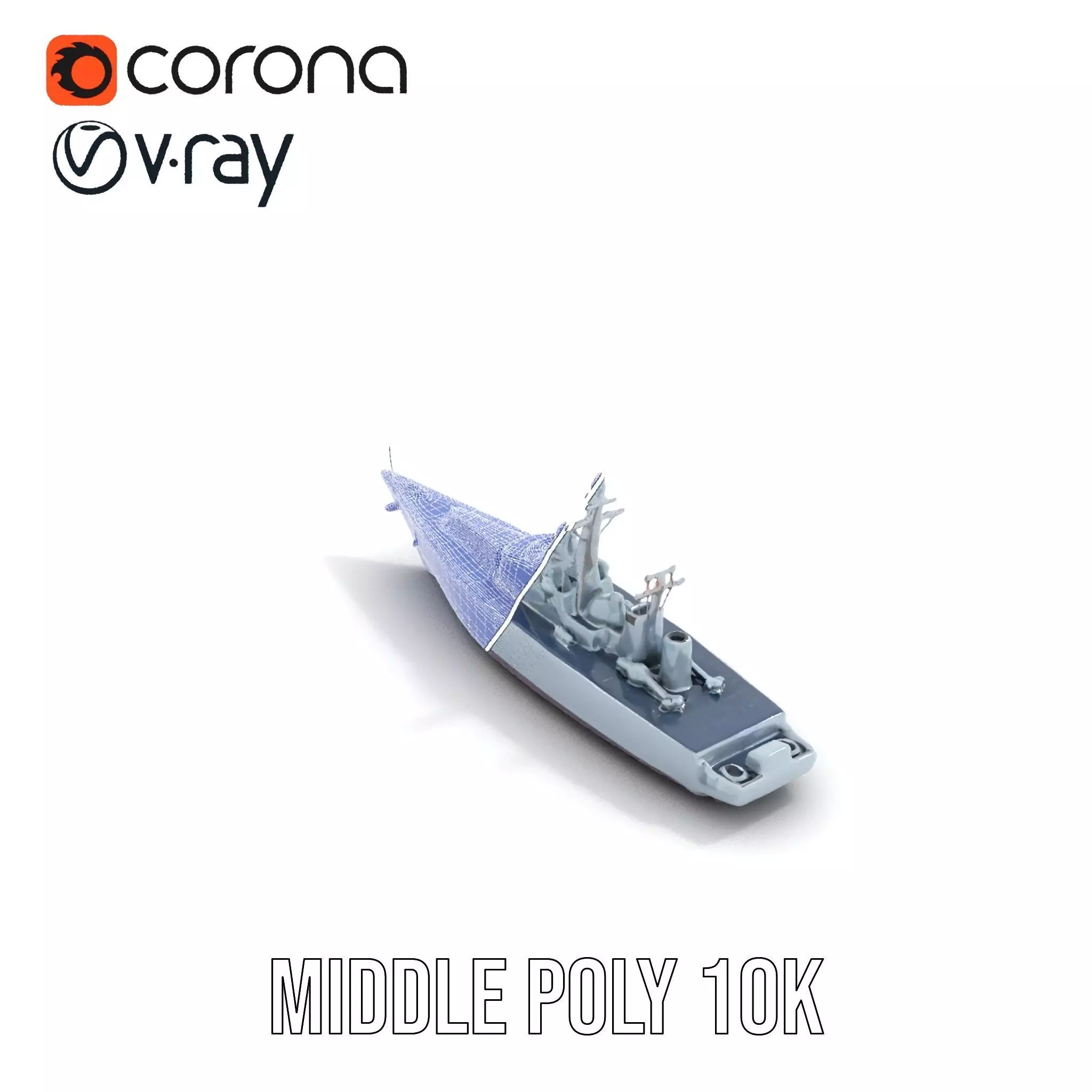 Navy Frigate Warship model pack Low-poly 3D model_13