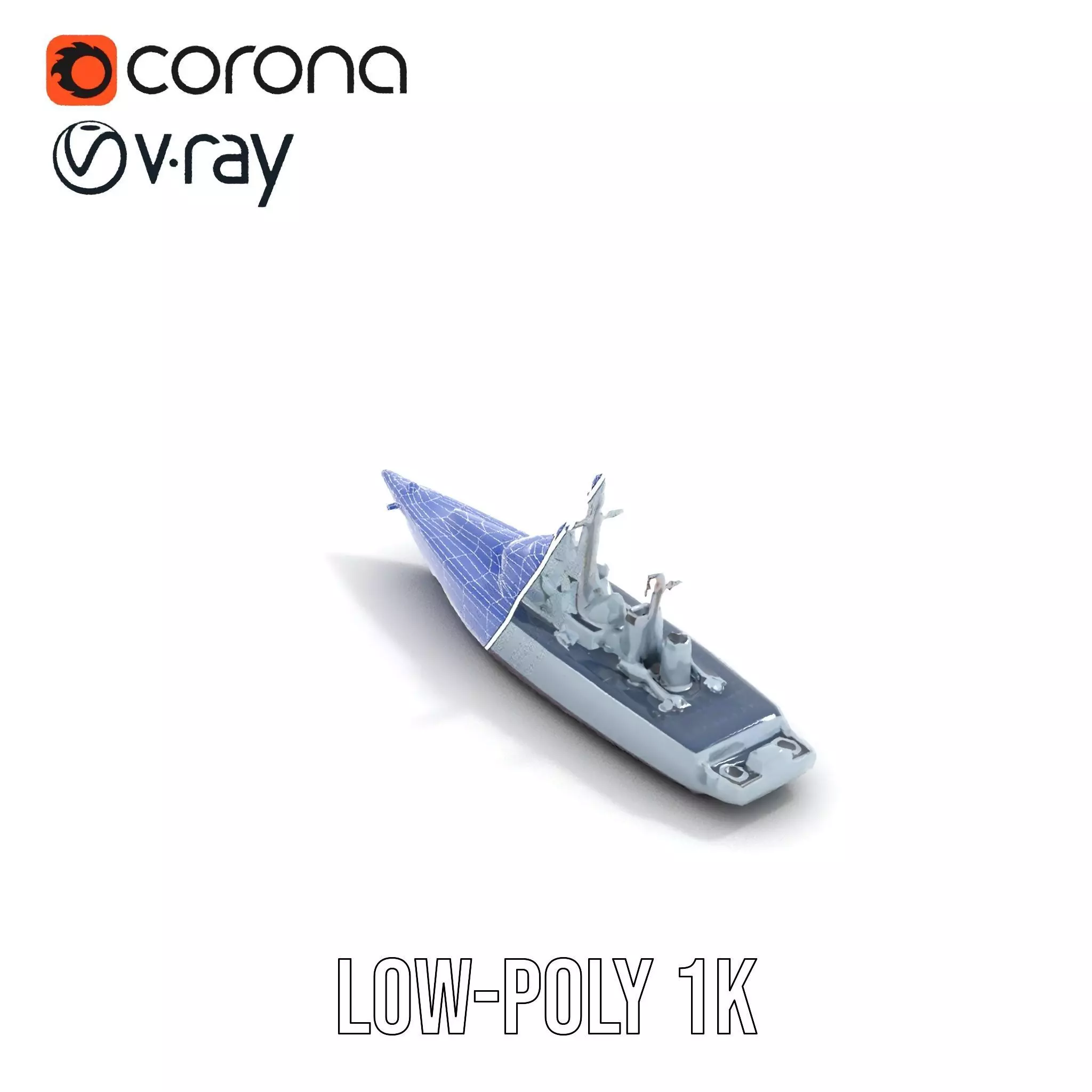 Navy Frigate Warship model pack Low-poly 3D model_26