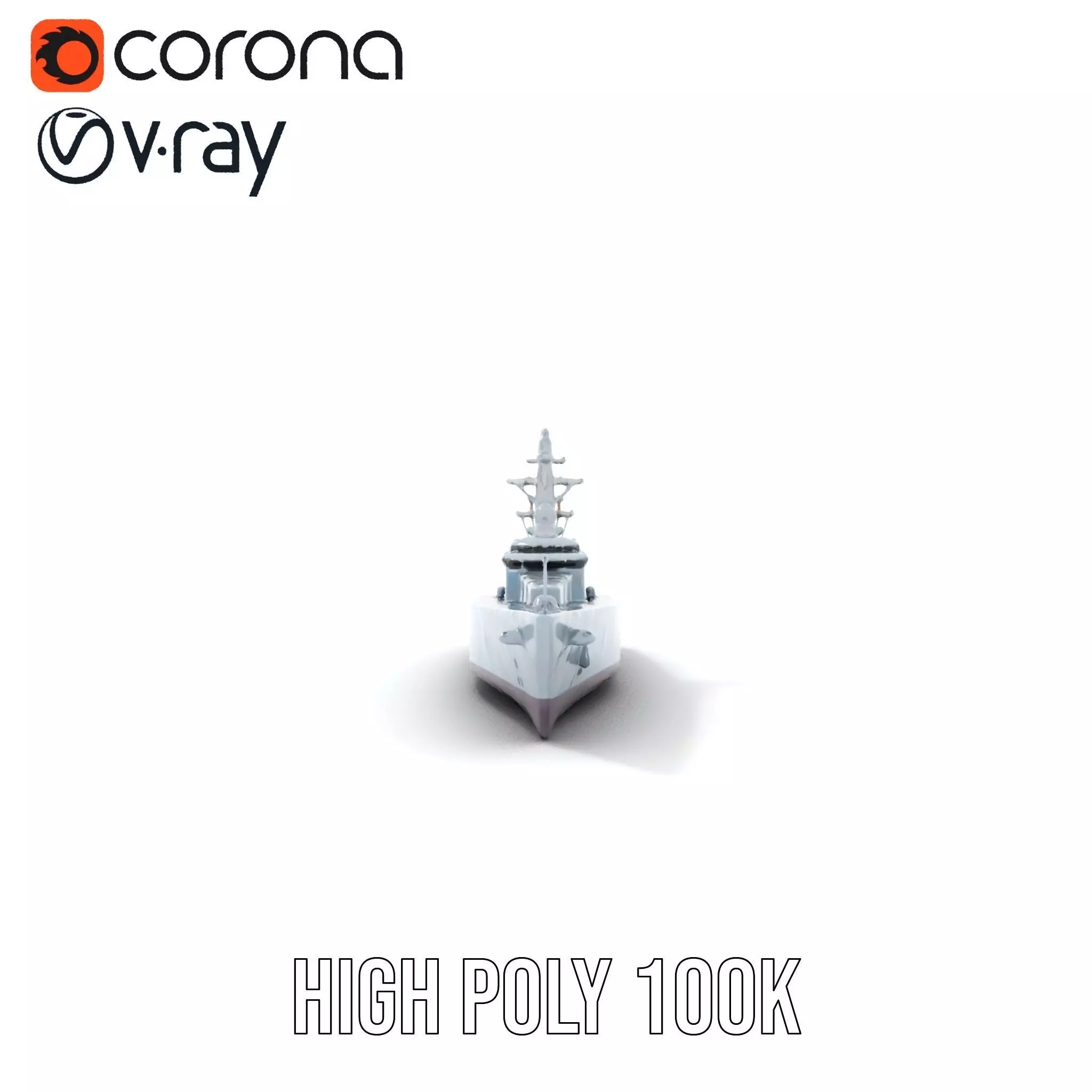 Navy Frigate Warship model pack Low-poly 3D model_21