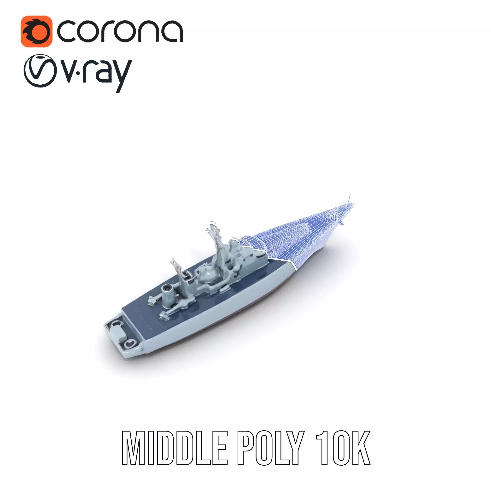 Navy Frigate Warship model pack Low-poly 3D model_19