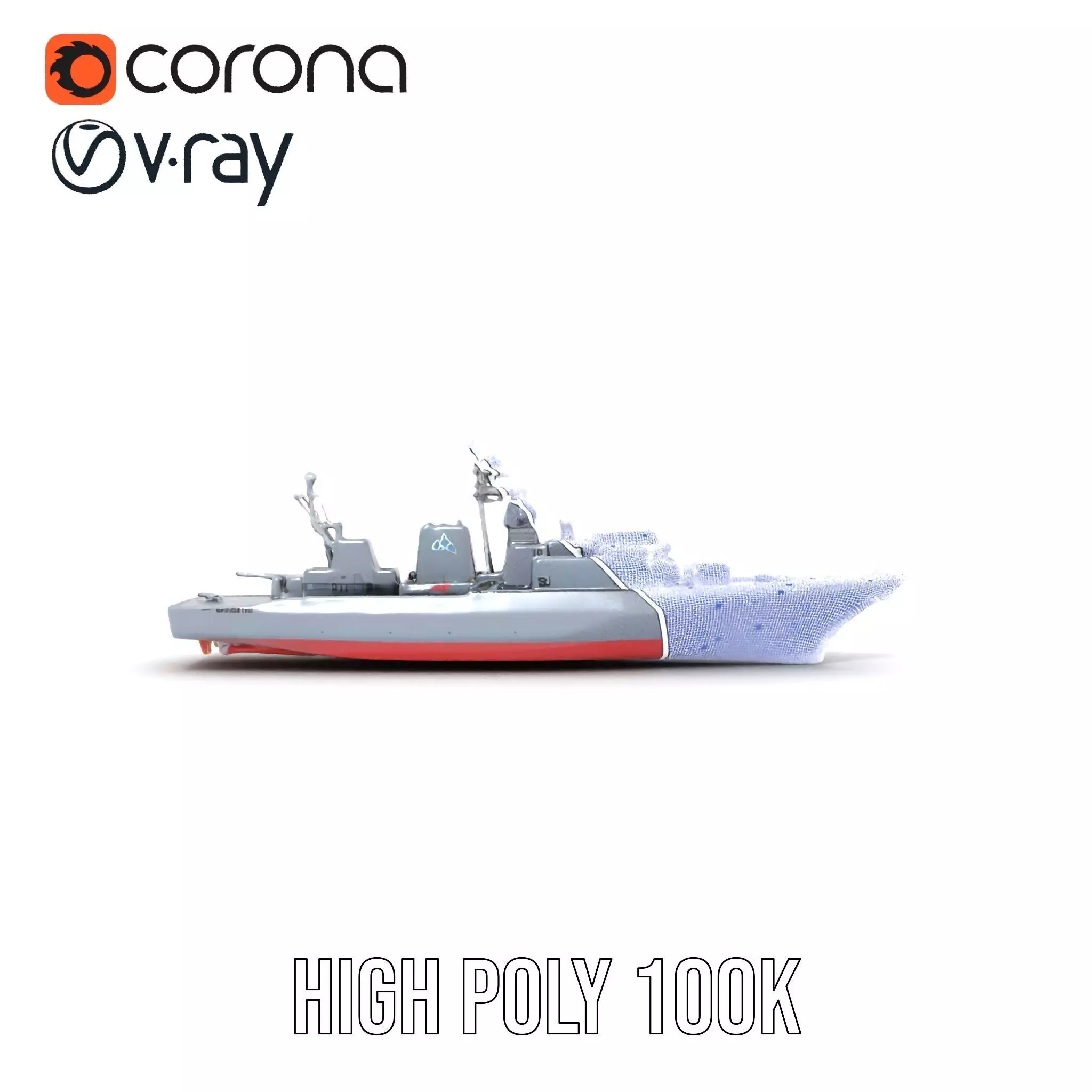 Modern Naval Destroyer model pack Low-poly 3D model_34
