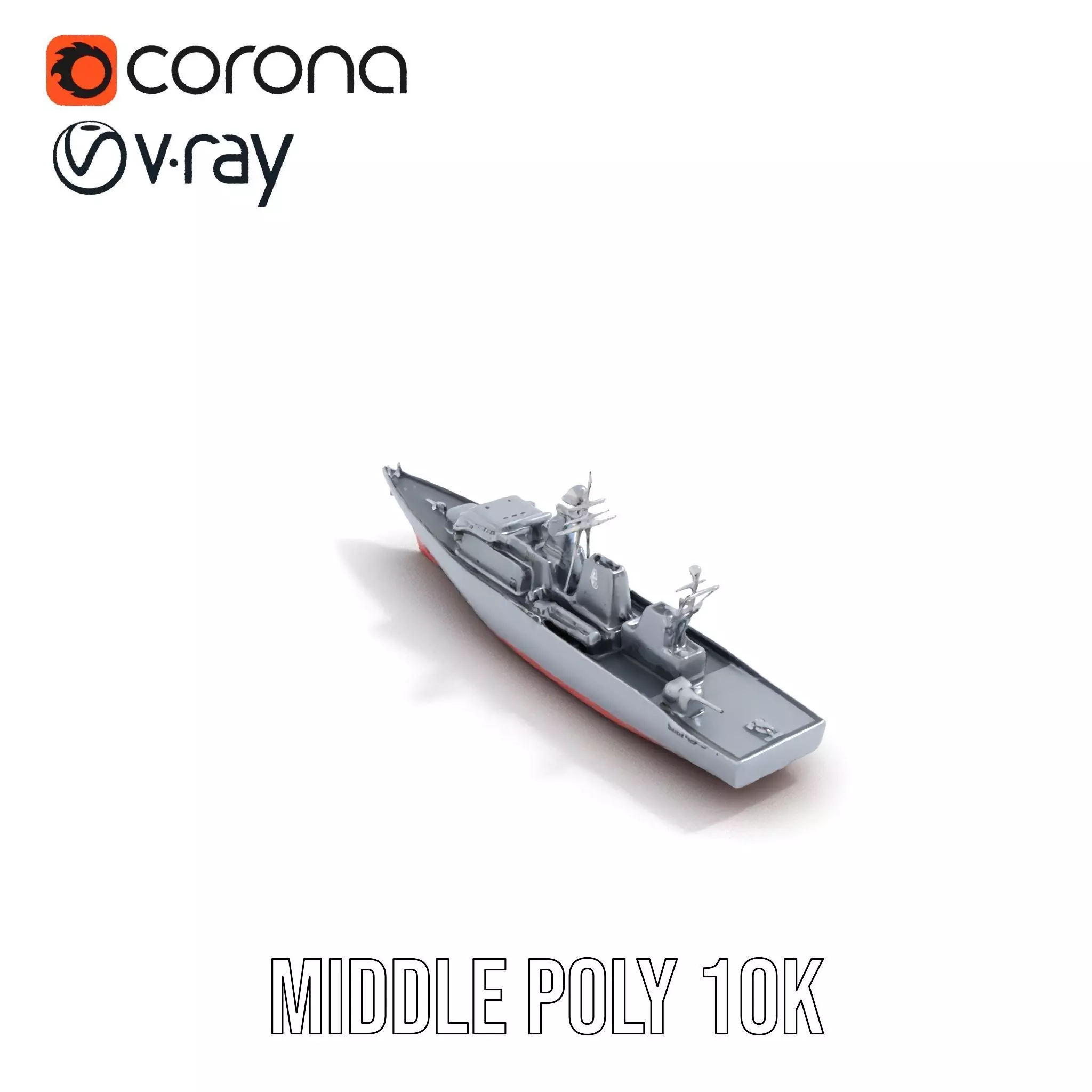 Modern Naval Destroyer model pack Low-poly 3D model_15