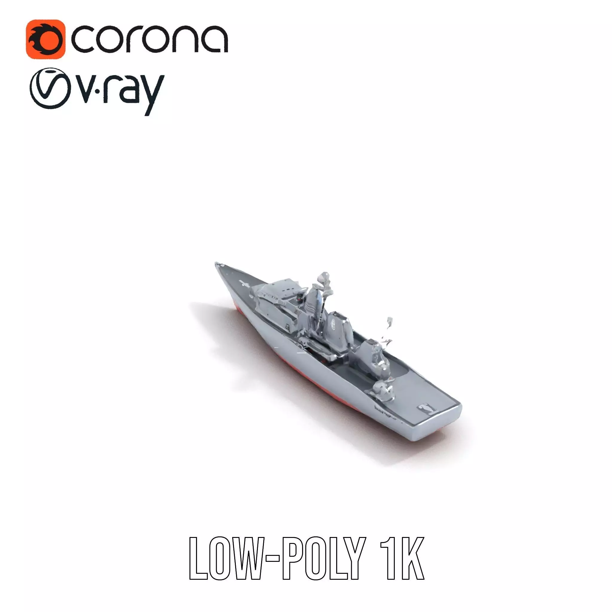 Modern Naval Destroyer model pack Low-poly 3D model_7