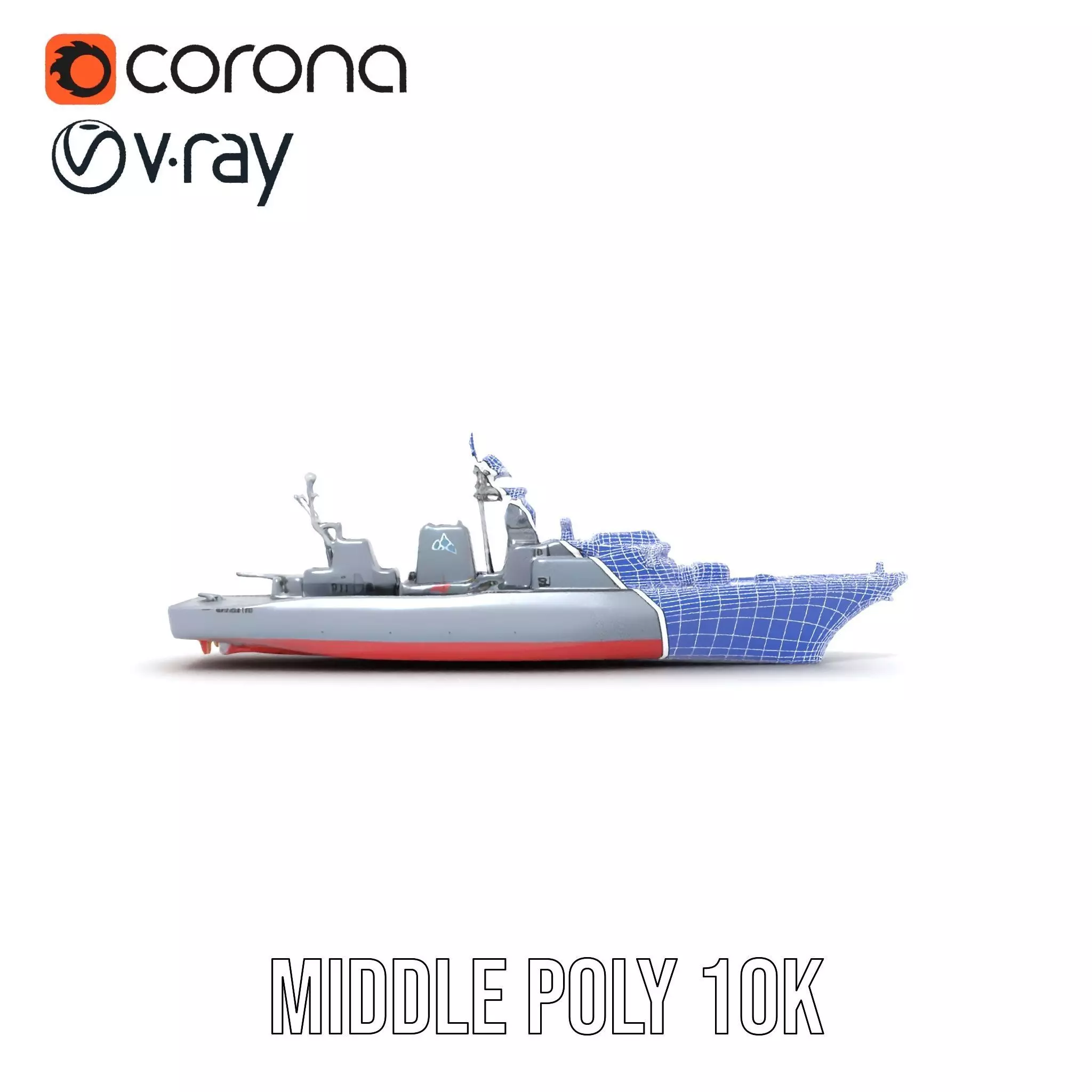 Modern Naval Destroyer model pack Low-poly 3D model_27