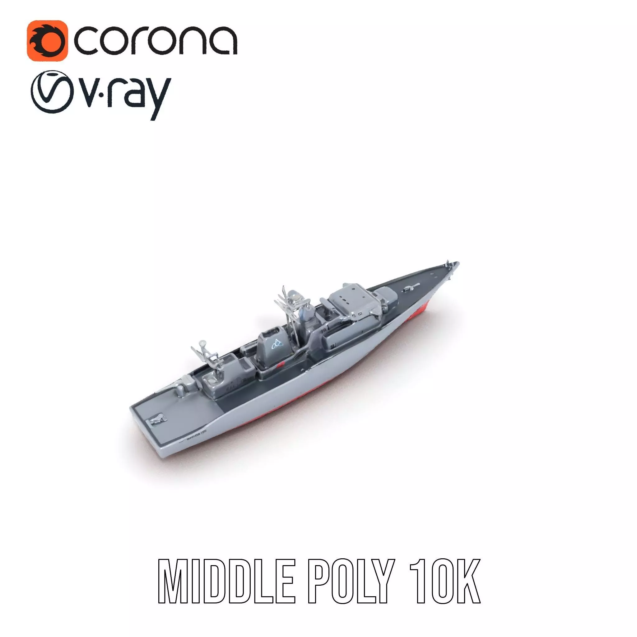 Modern Naval Destroyer model pack Low-poly 3D model_13