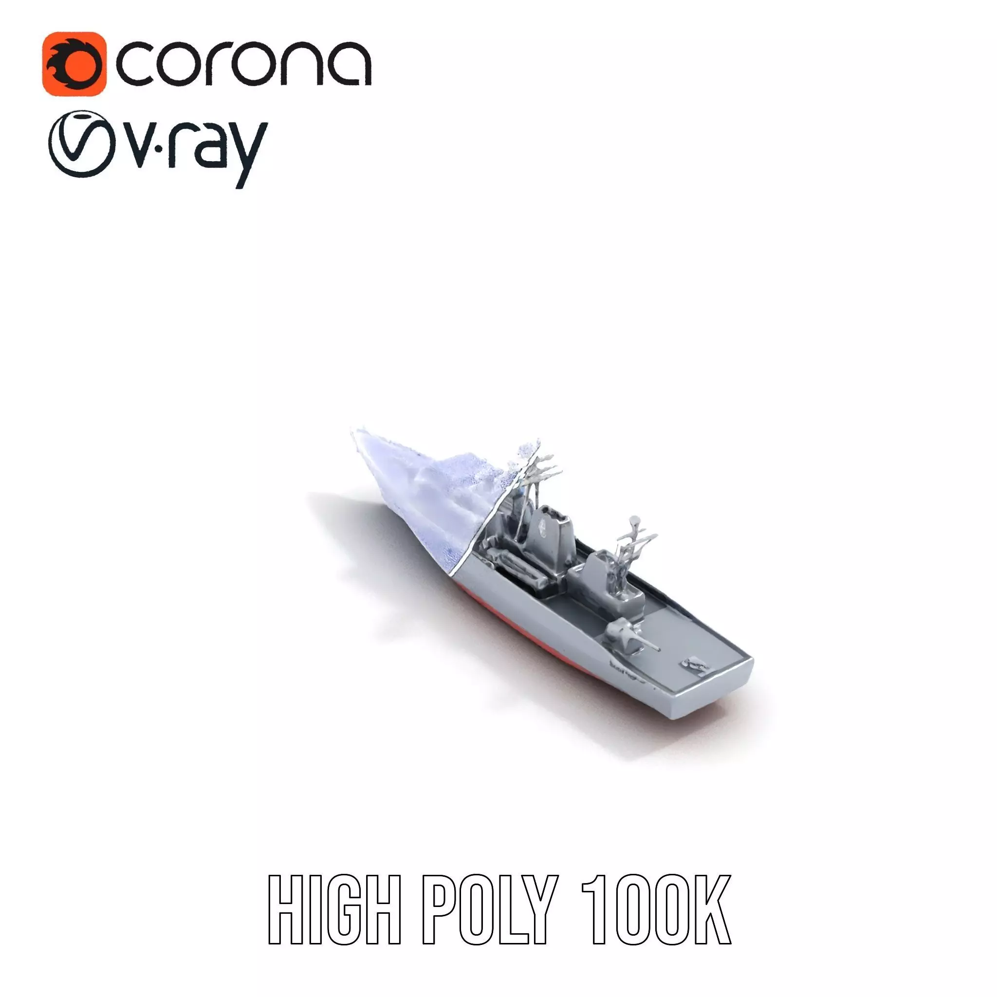 Modern Naval Destroyer model pack Low-poly 3D model_26