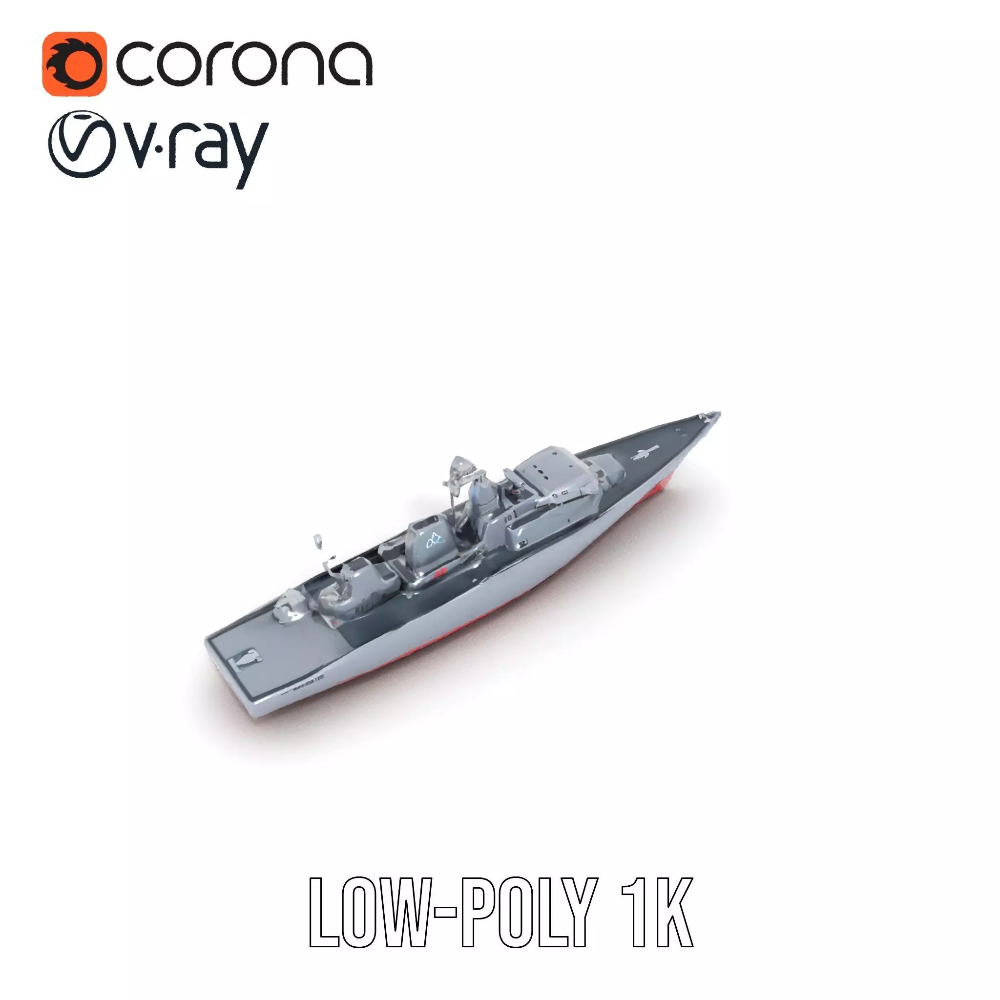 Modern Naval Destroyer model pack Low-poly 3D model_28