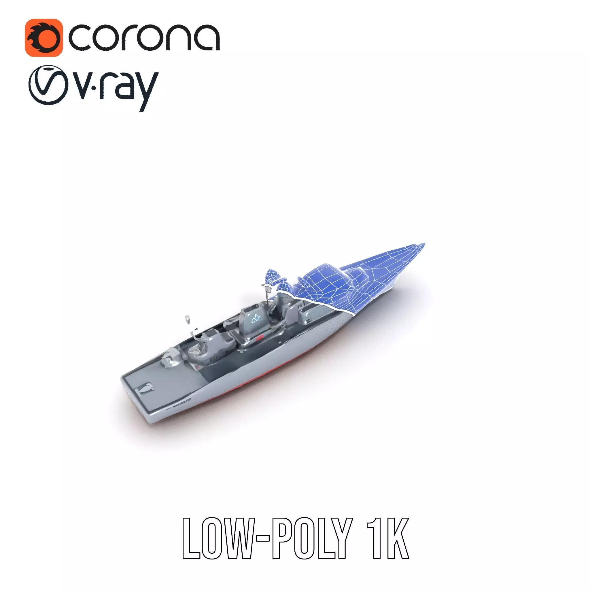 Modern Naval Destroyer model pack Low-poly 3D model_31