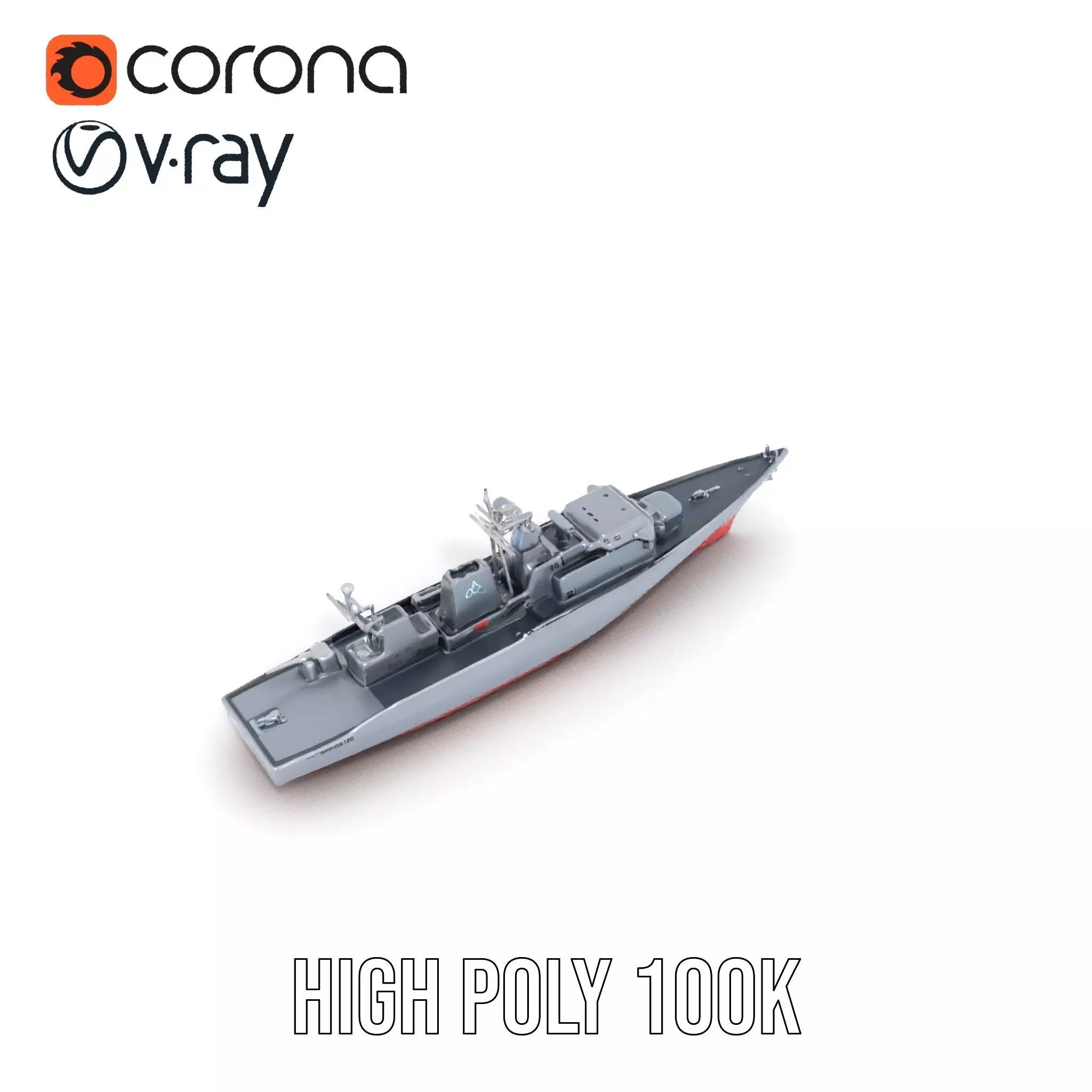Modern Naval Destroyer model pack Low-poly 3D model_20