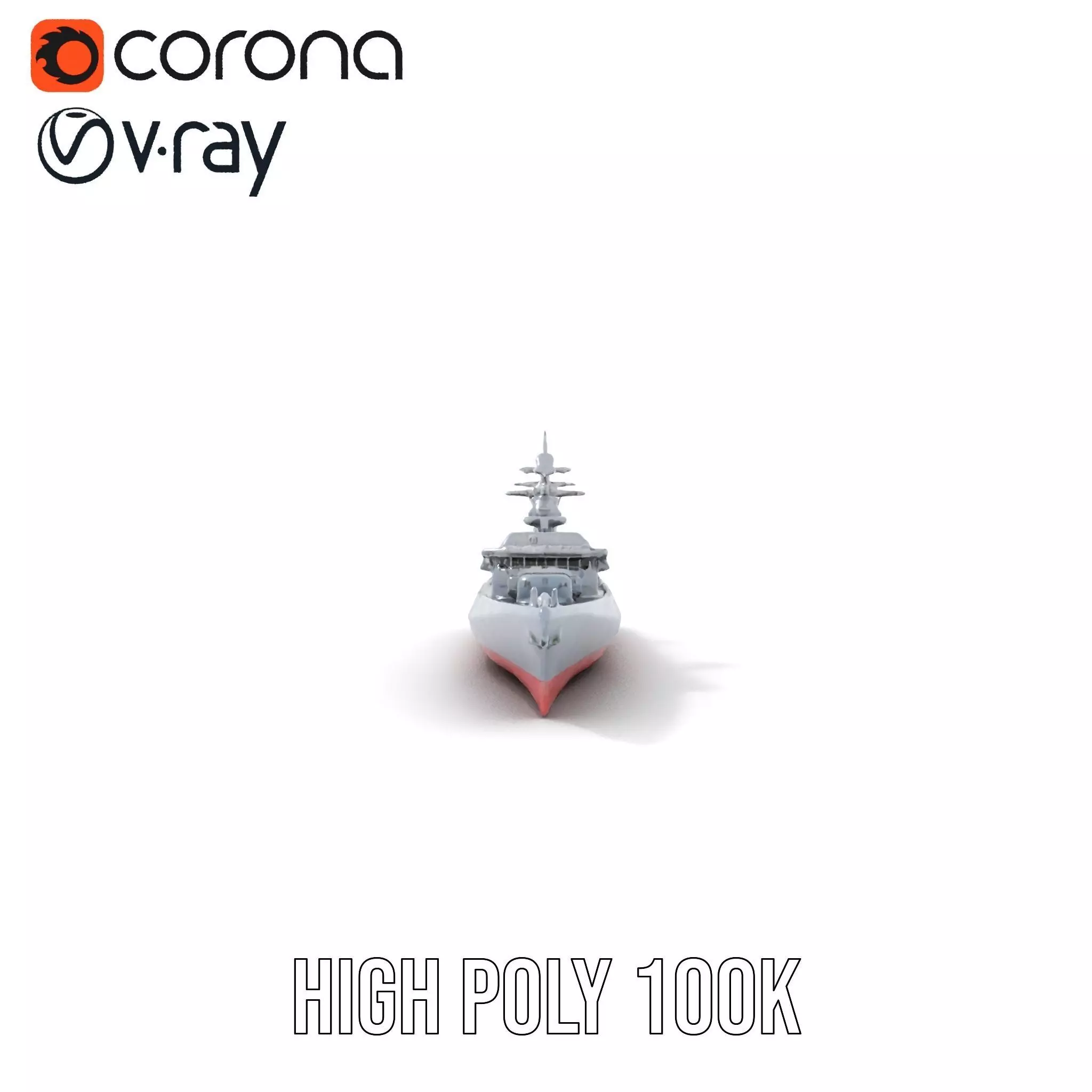 Modern Naval Destroyer model pack Low-poly 3D model_29