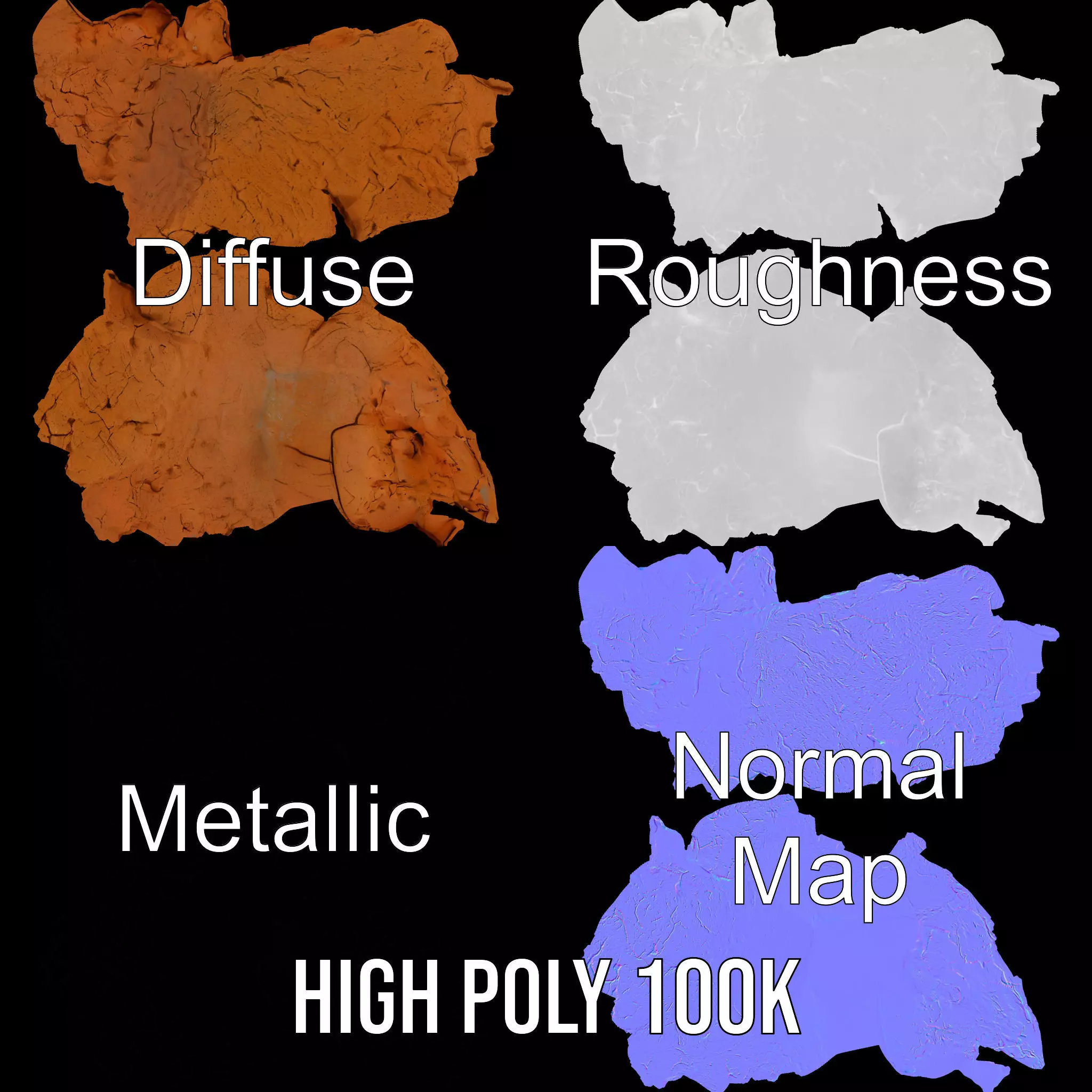 Rustic Clay Rock model pack Texture_3