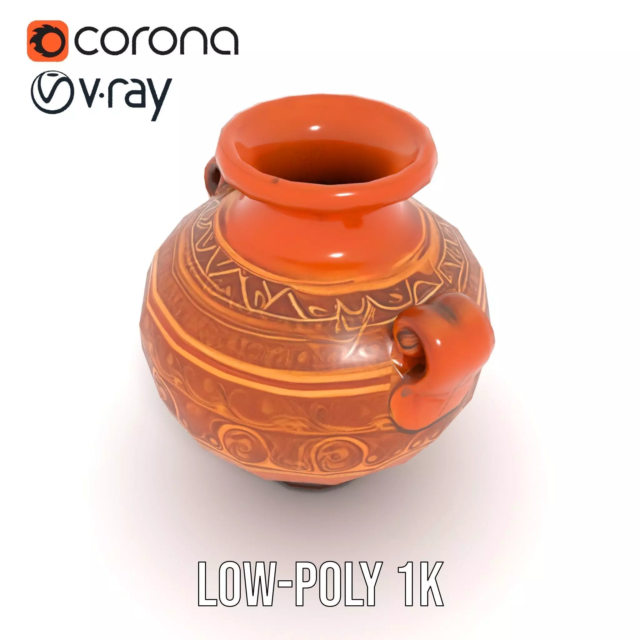 Elegant Terracotta Vase model pack Low-poly 3D model_28